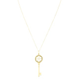 Tiffany & Co Diamond Daisy Key 18k Yellow Gold Pendant Necklace