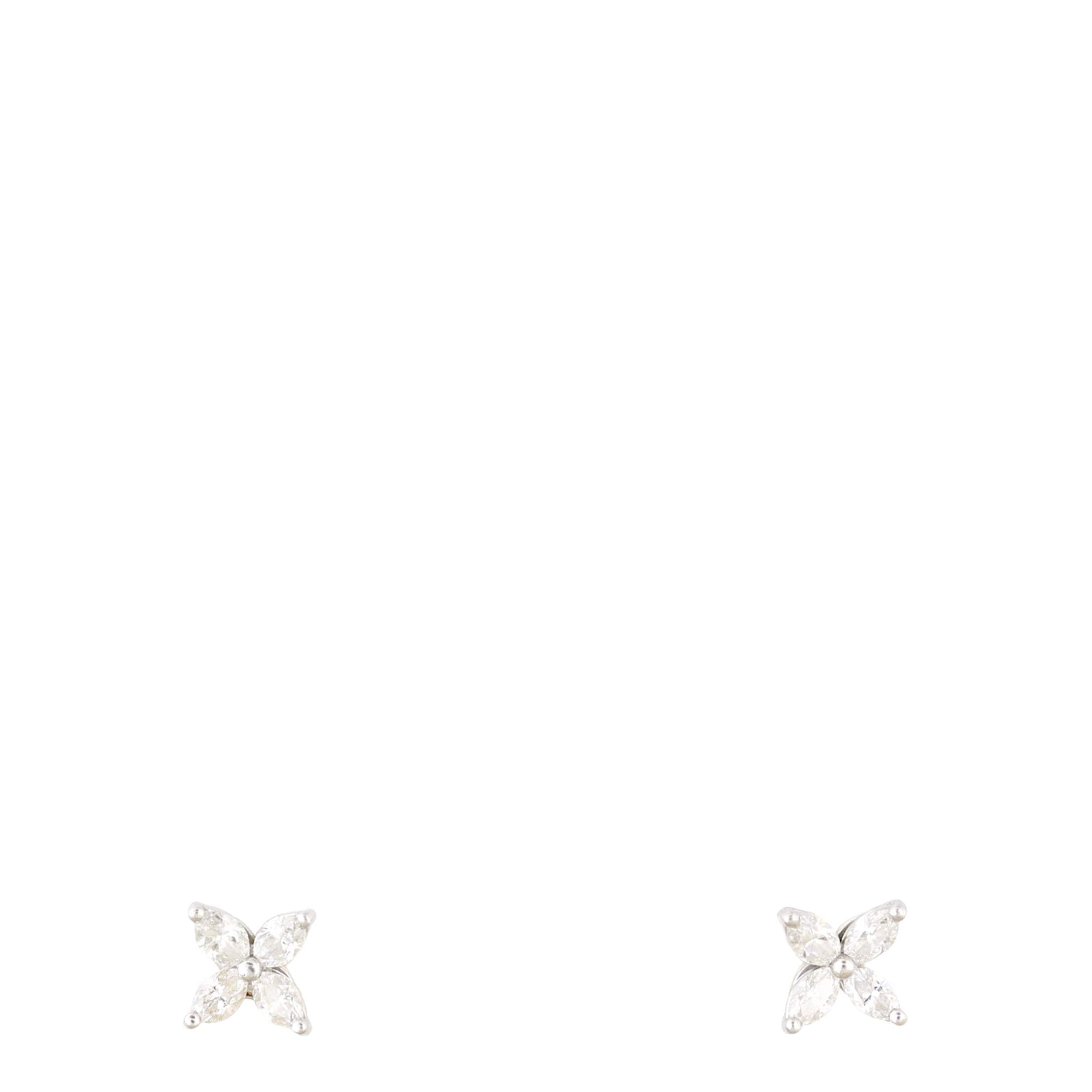 Tiffany & Co Victoria Platinum Diamond Earrings Small