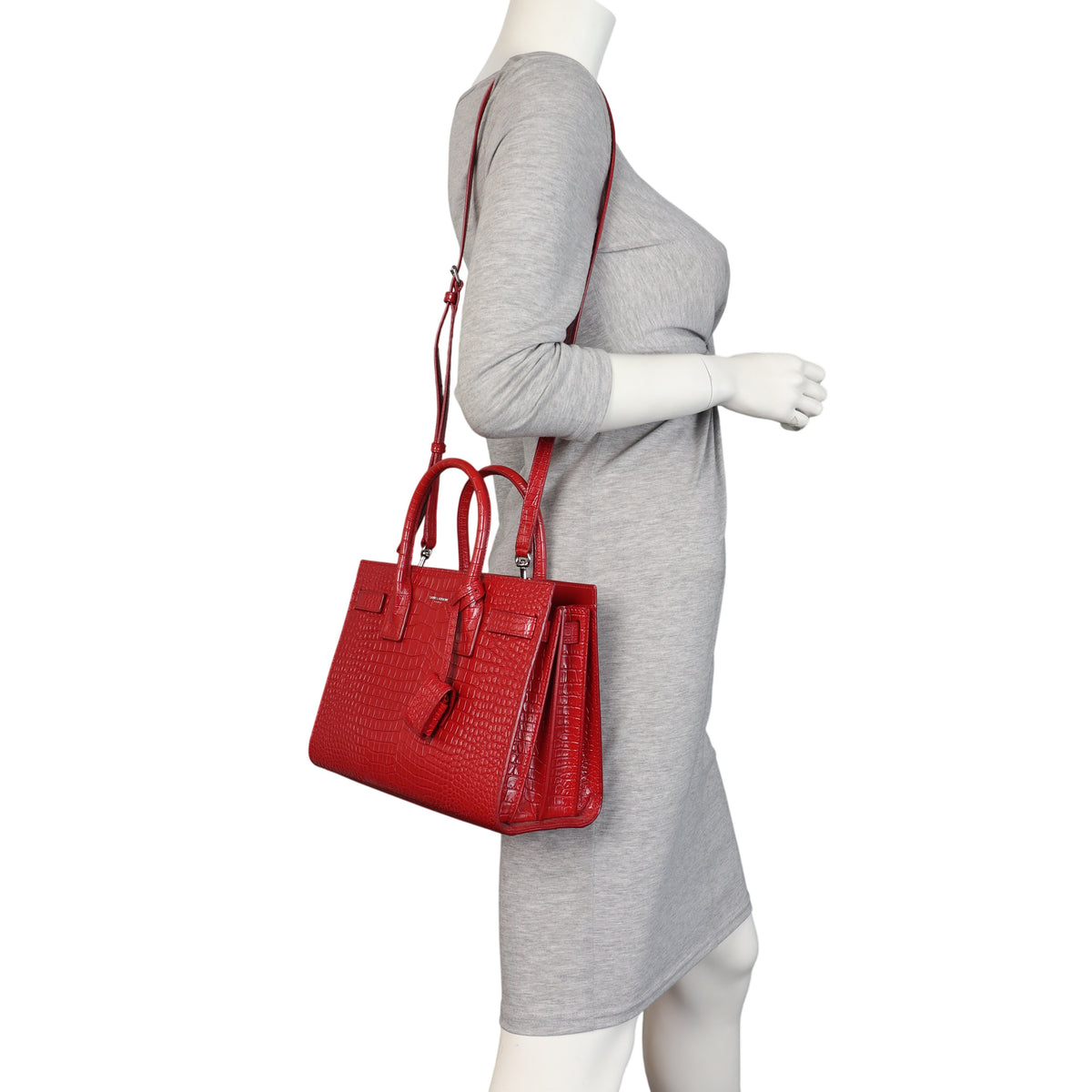 Saint Laurent Sac de Jour Baby Croc Embossed