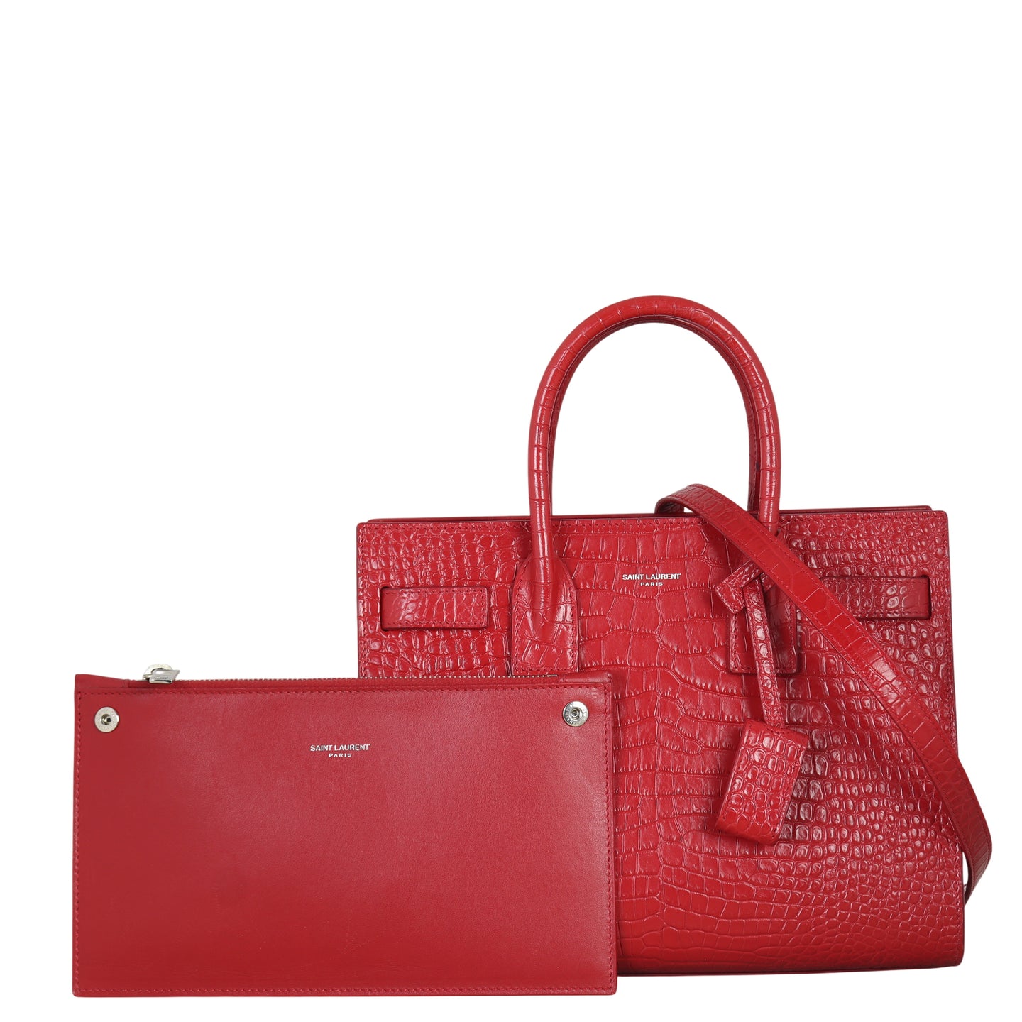 Saint Laurent Sac de Jour Baby Croc Embossed
