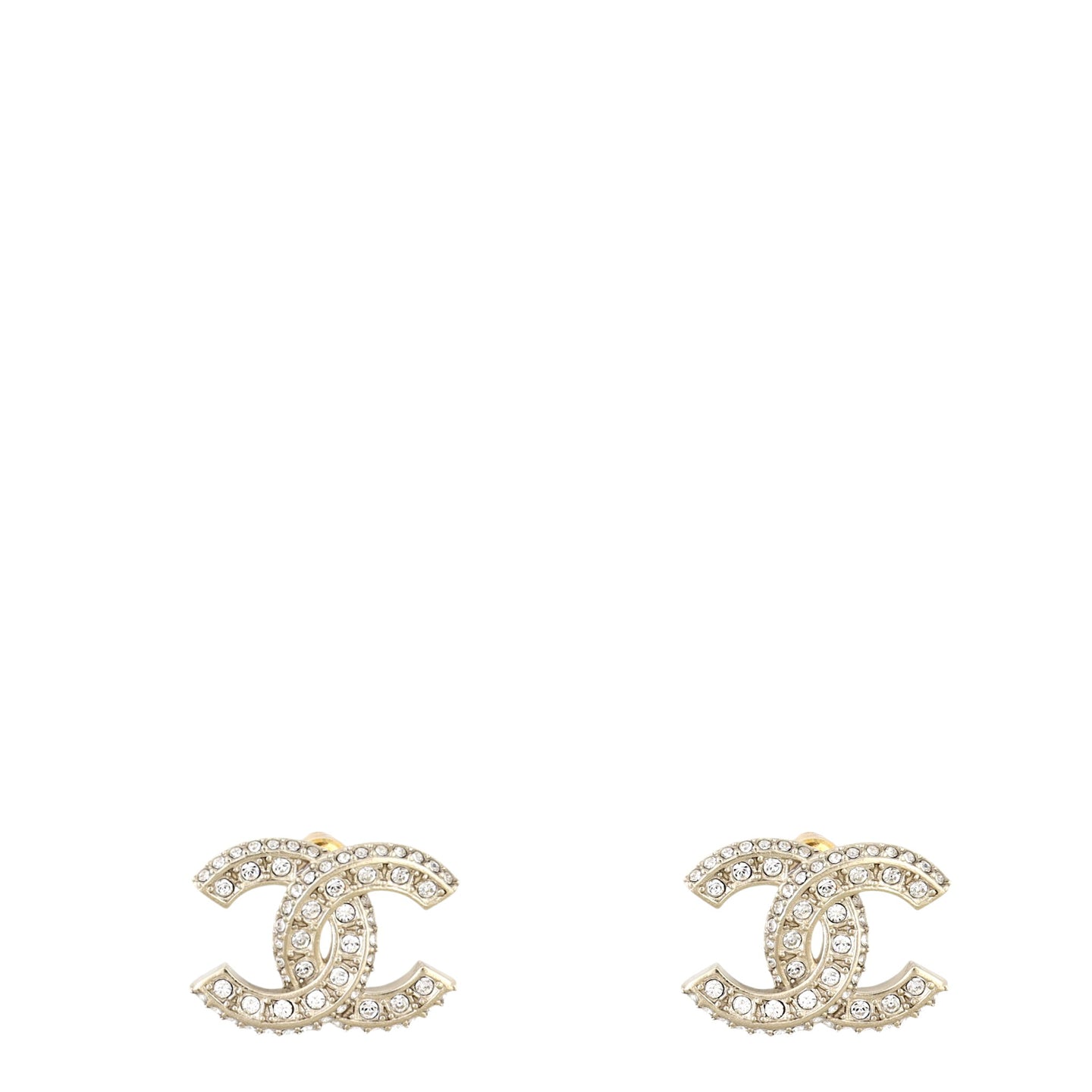 Chanel CC Crystal Stud Earrings
