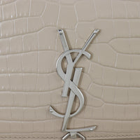 Saint Laurent Kate Tassel Chain Bag Medium Croc-Embossed
