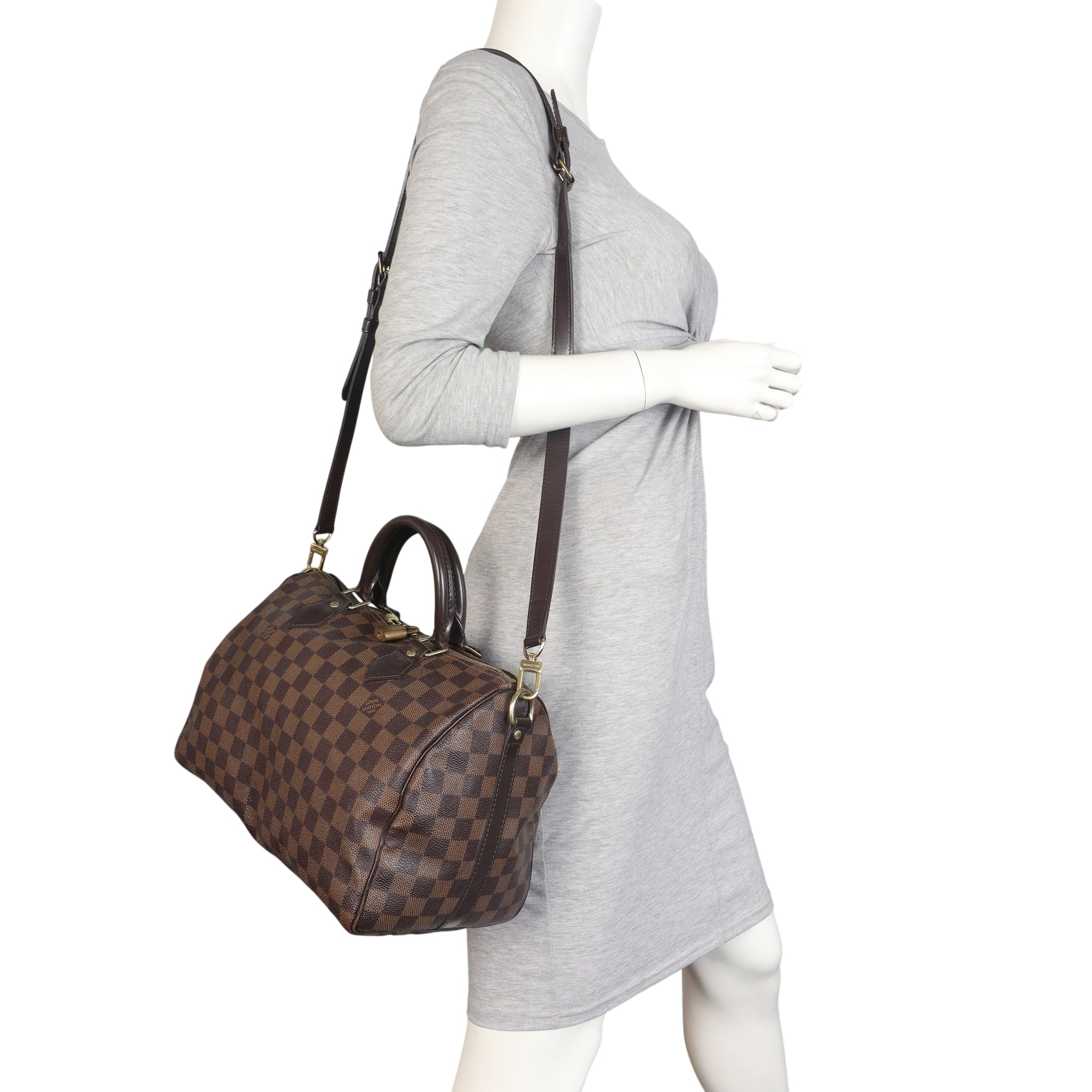 Louis Vuitton Speedy 30 Bandouliere Damier Ebene