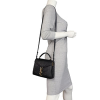 Saint Laurent Cassandra Top Handle Mini Croc-Embossed