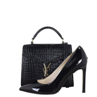 Saint Laurent Cassandra Top Handle Mini Croc-Embossed