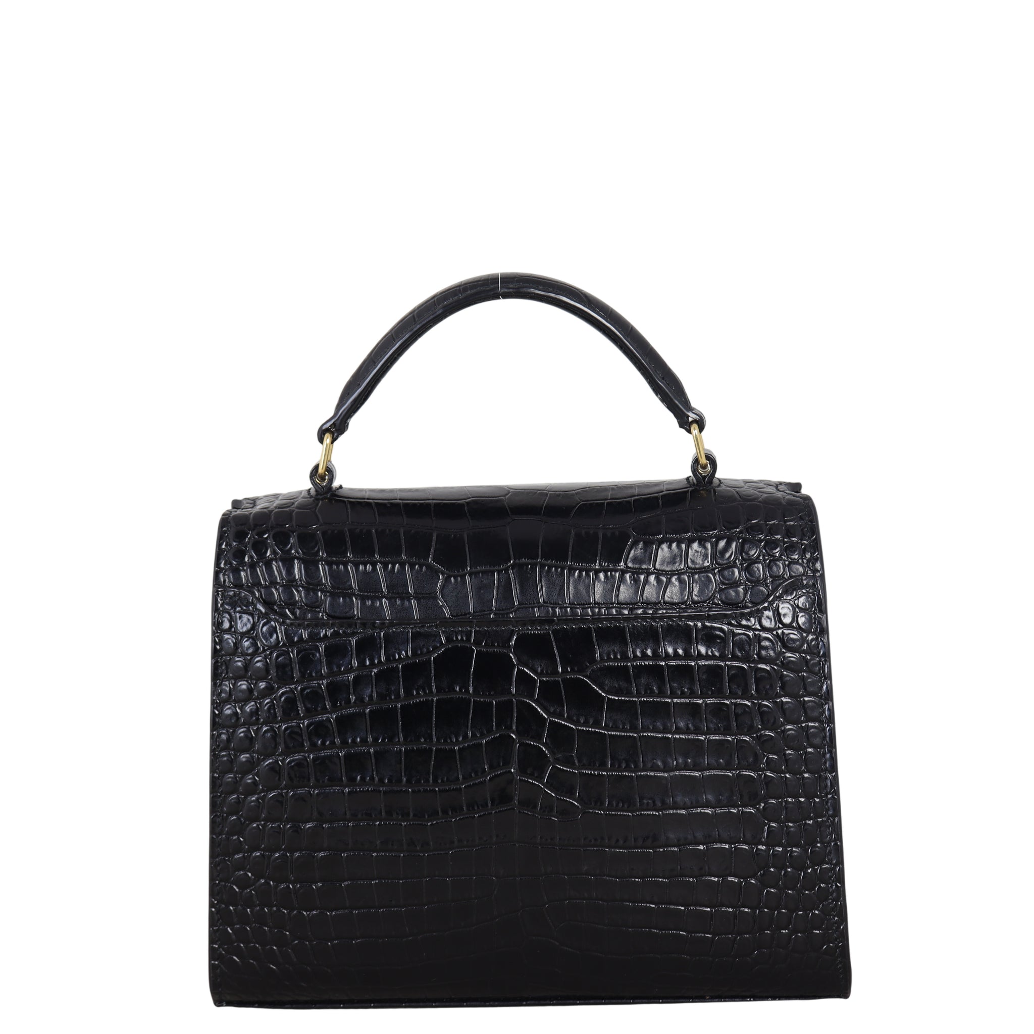 Saint Laurent Cassandra Top Handle Mini Croc-Embossed