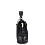 Saint Laurent Cassandra Top Handle Mini Croc-Embossed