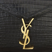 Saint Laurent Cassandra Top Handle Mini Croc-Embossed
