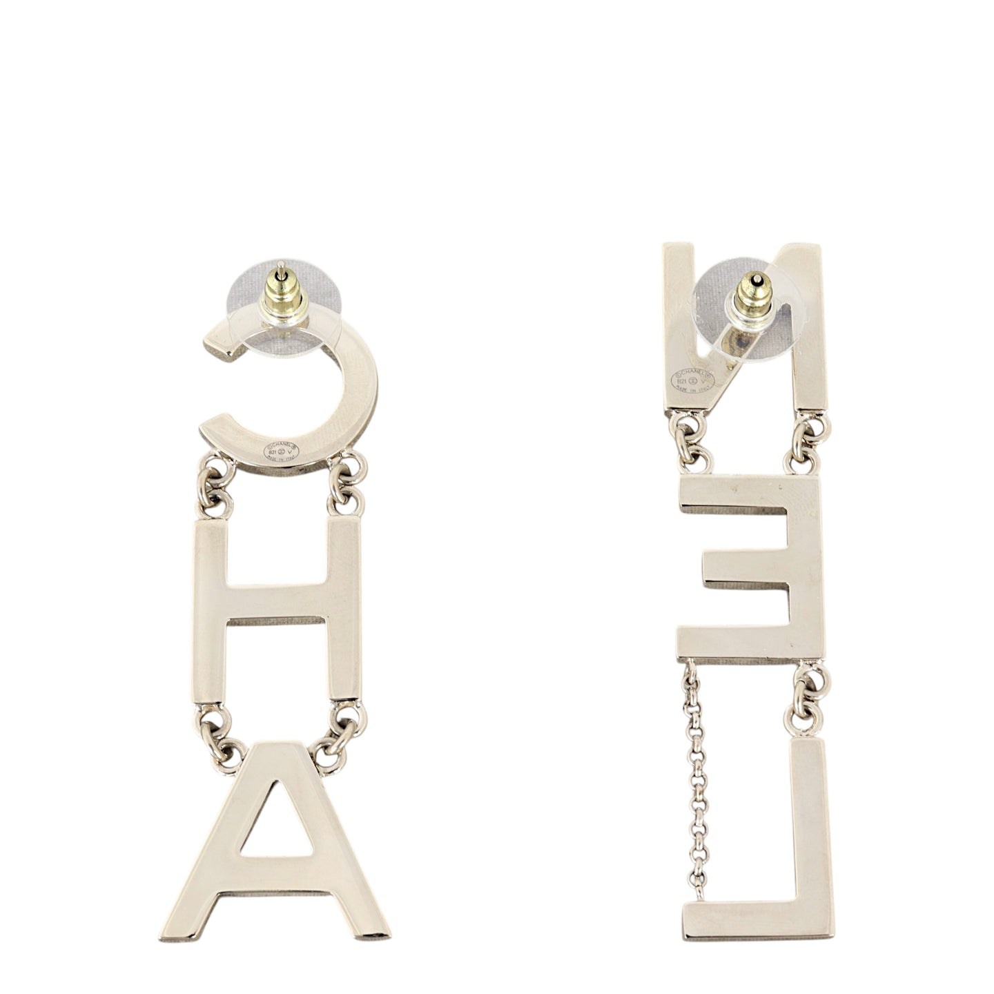 Chanel 'CHA-NEL' Stud Earrings