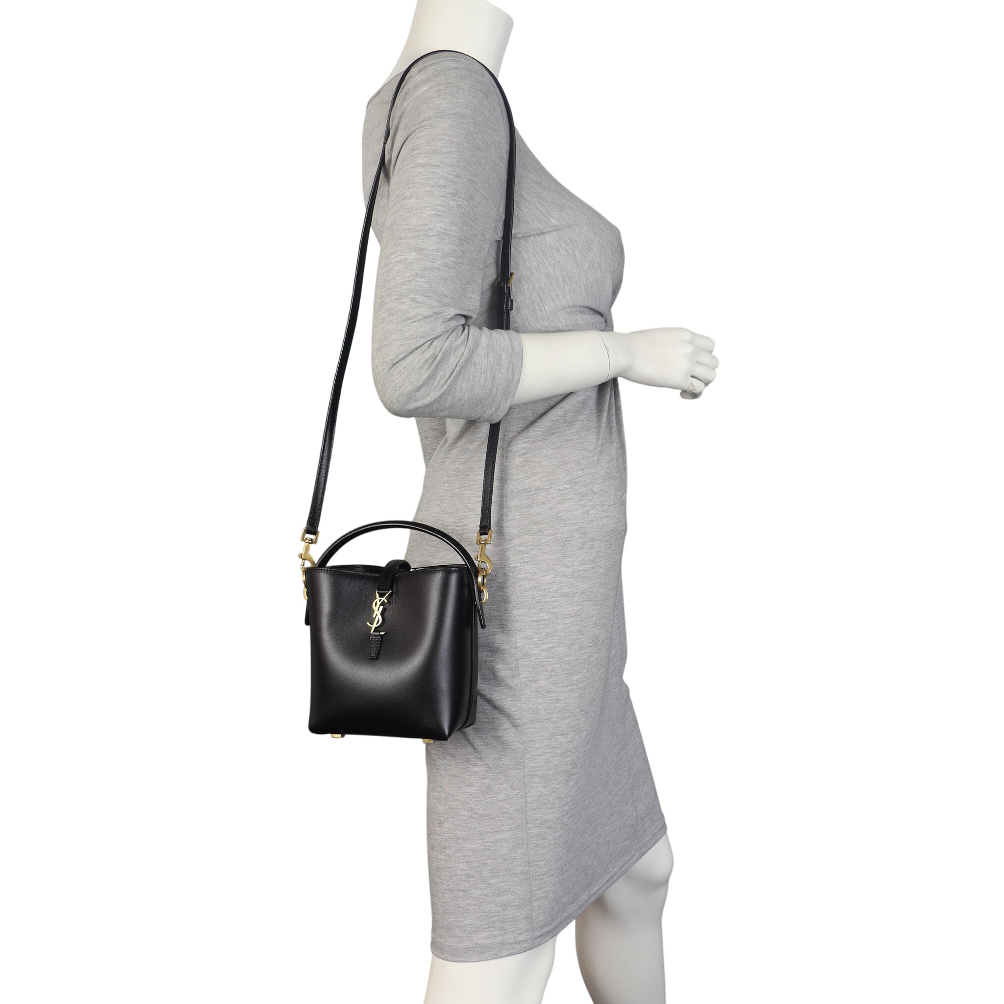 Saint Laurent Le 37 Mini Leather Bucket Bag