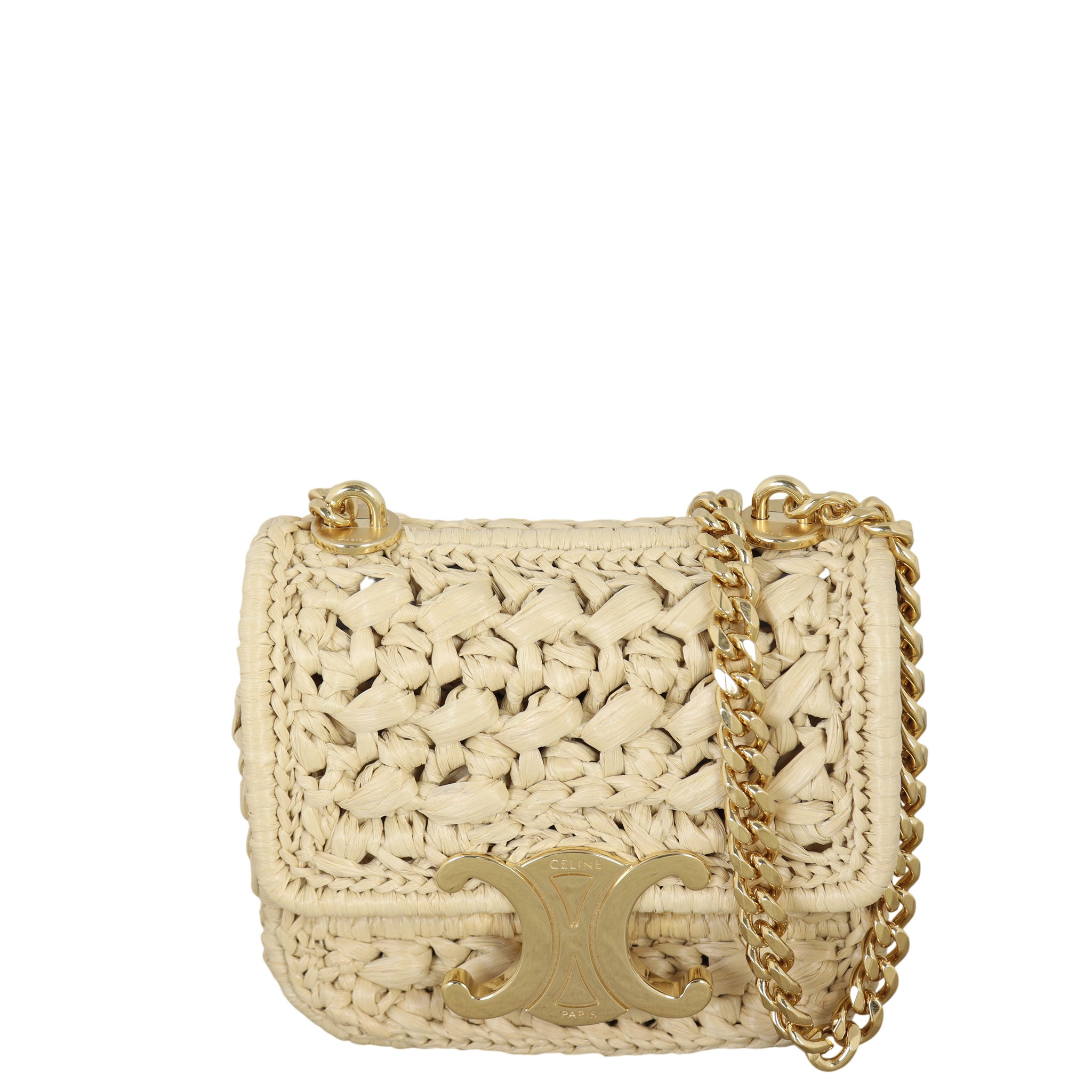 Celine Triomphe Claude Mini Bag Raffia