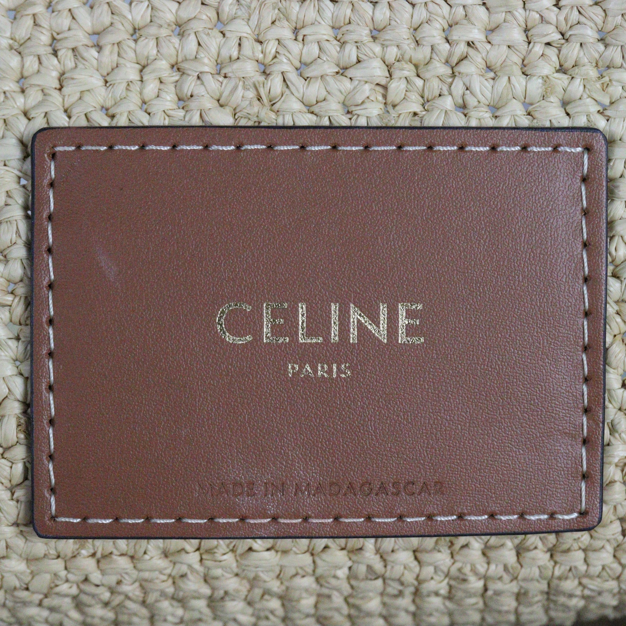 Celine Classic Panier Raffia Tote Teen