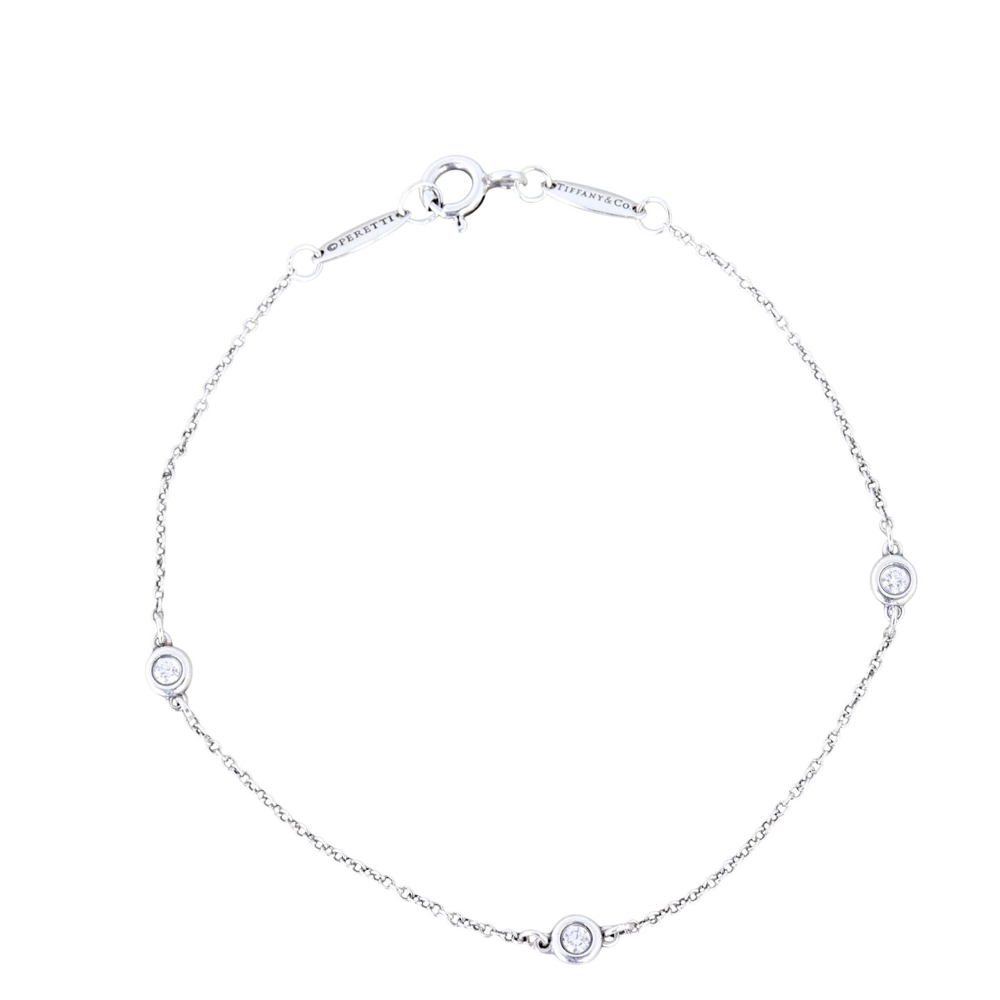 Tiffany & Co Elsa Peretti Diamonds by the Yard Sterling Silver Bracelet