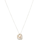 Tiffany & Co Elsa Peretti Double Open Heart Sterling Silver 18k Rose Gold Pendant Necklace