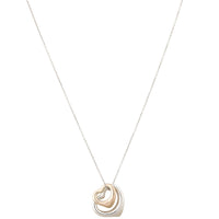 Tiffany & Co Elsa Peretti Double Open Heart Sterling Silver 18k Rose Gold Pendant Necklace
