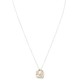 Tiffany & Co Elsa Peretti Double Open Heart Sterling Silver 18k Rose Gold Pendant Necklace