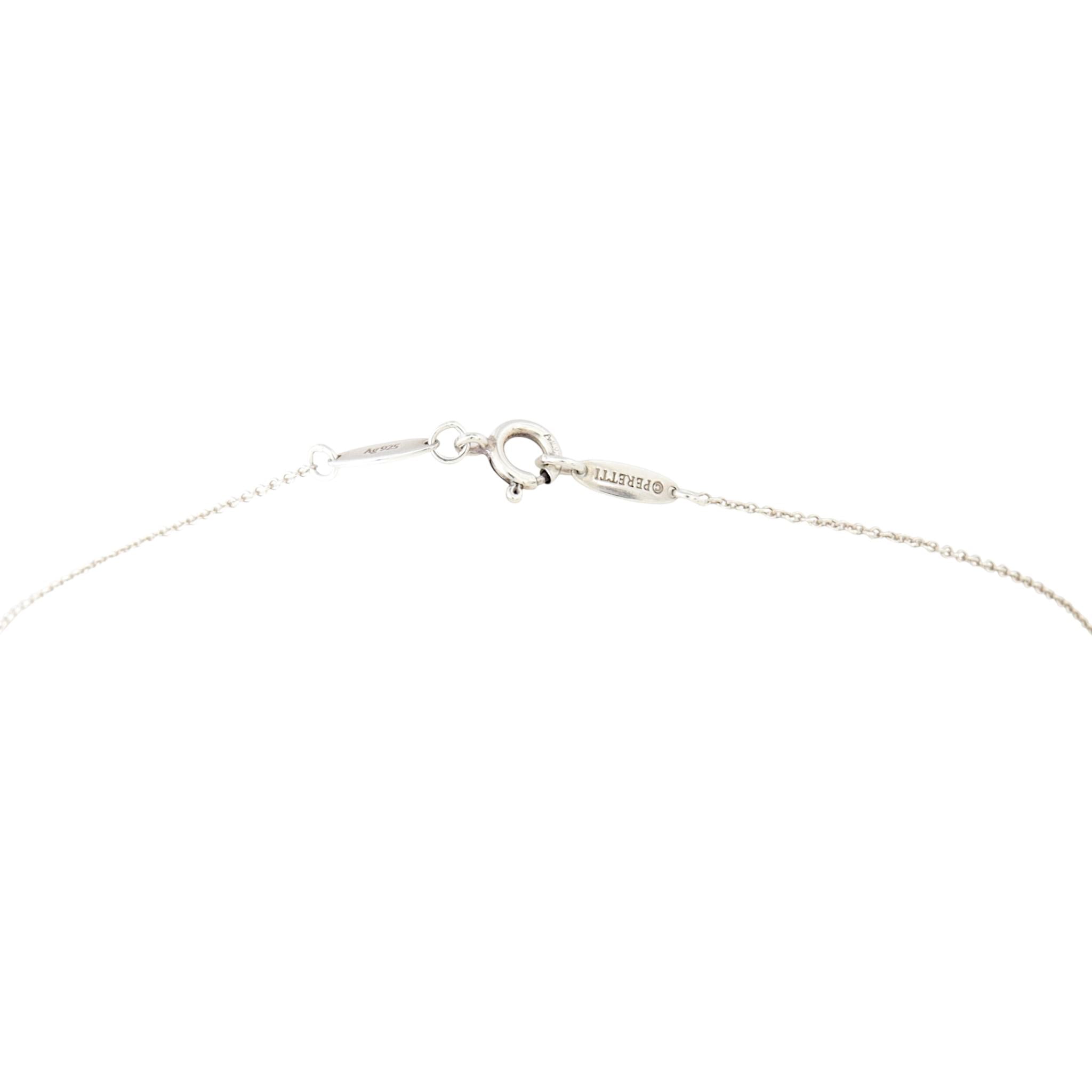 Tiffany & Co Elsa Peretti Double Open Heart Sterling Silver 18k Rose Gold Pendant Necklace
