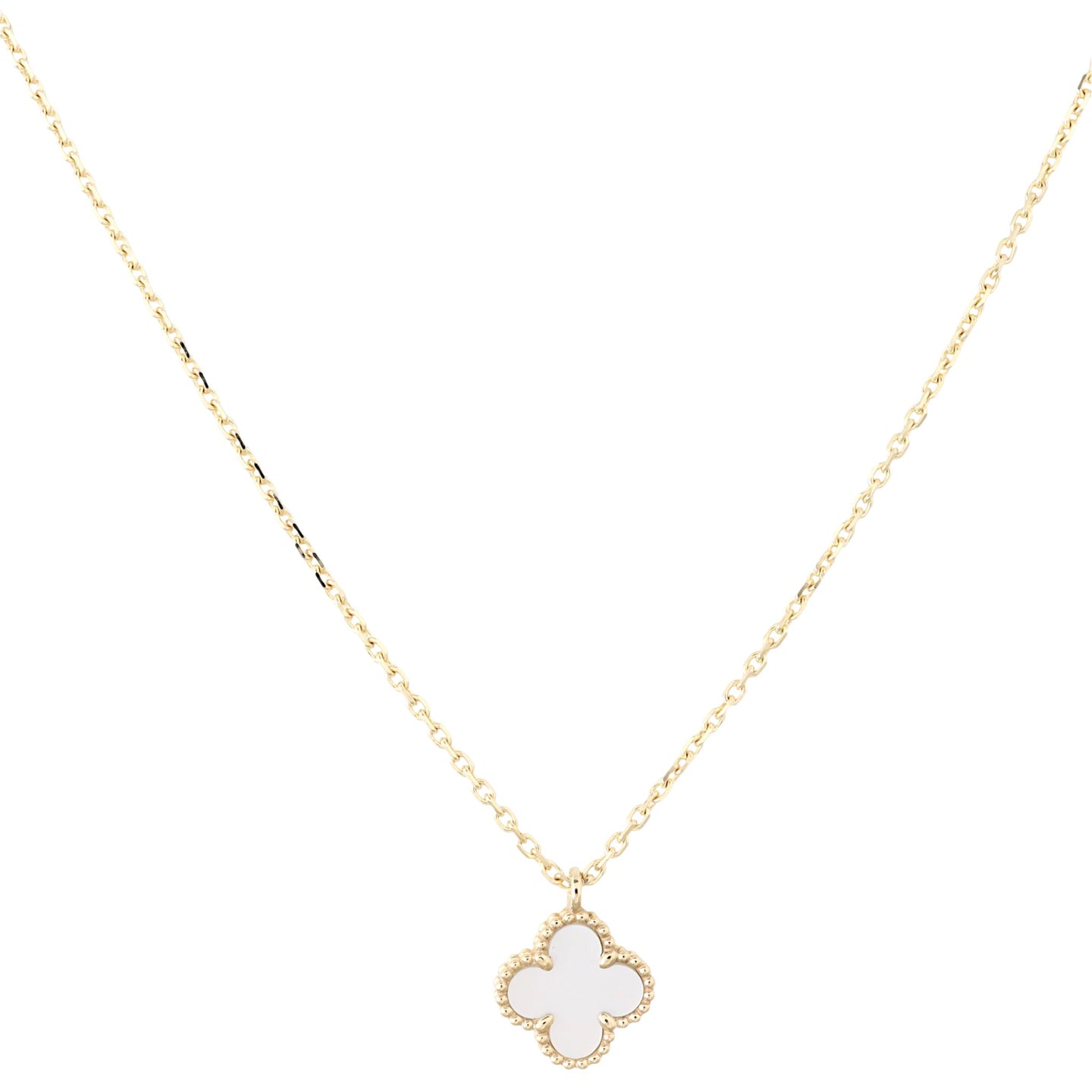 Van Cleef & Arpels Sweet Alhambra Mother of Pearl 18k Yellow Gold Necklace