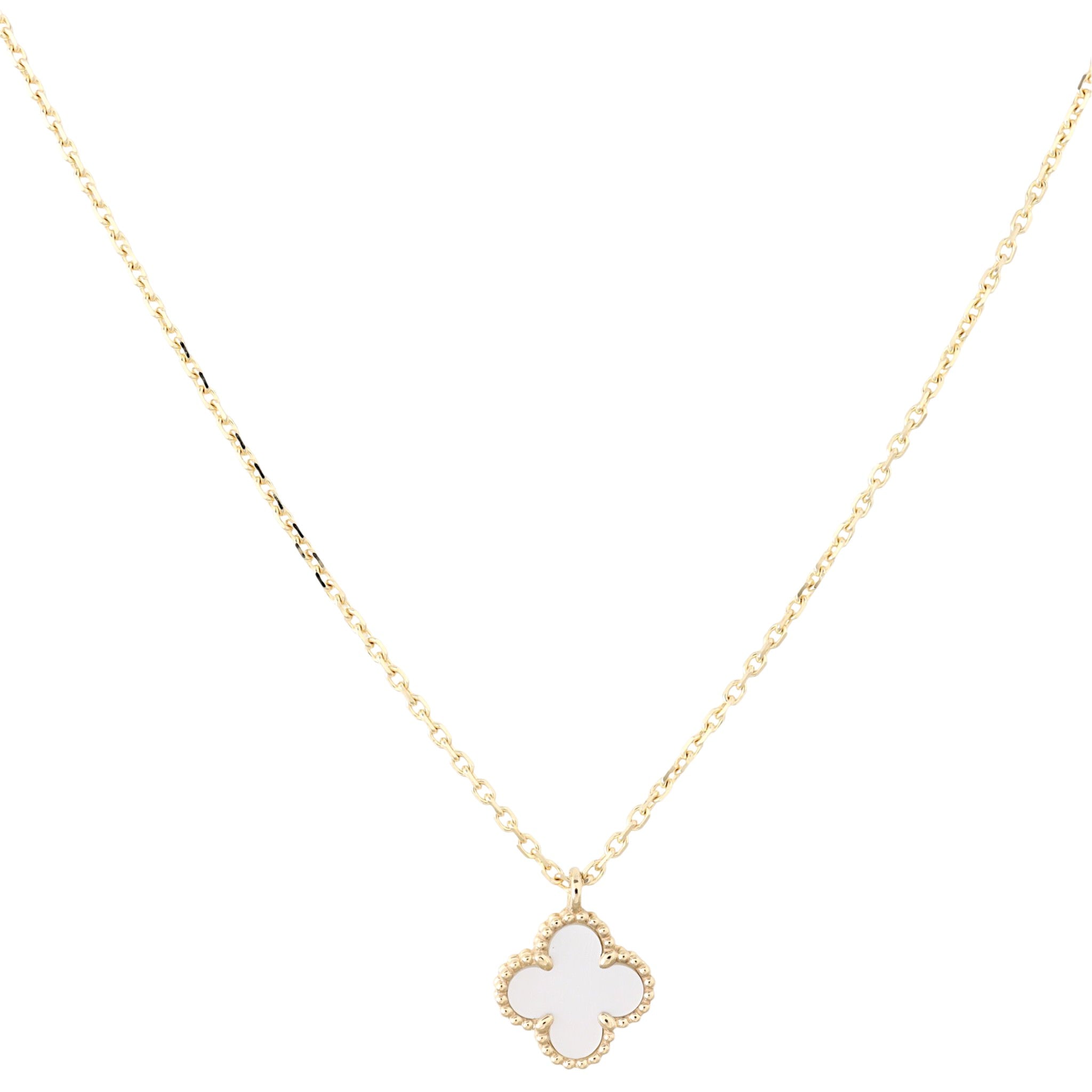 Van Cleef & Arpels Sweet Alhambra Mother of Pearl 18k Yellow Gold Necklace