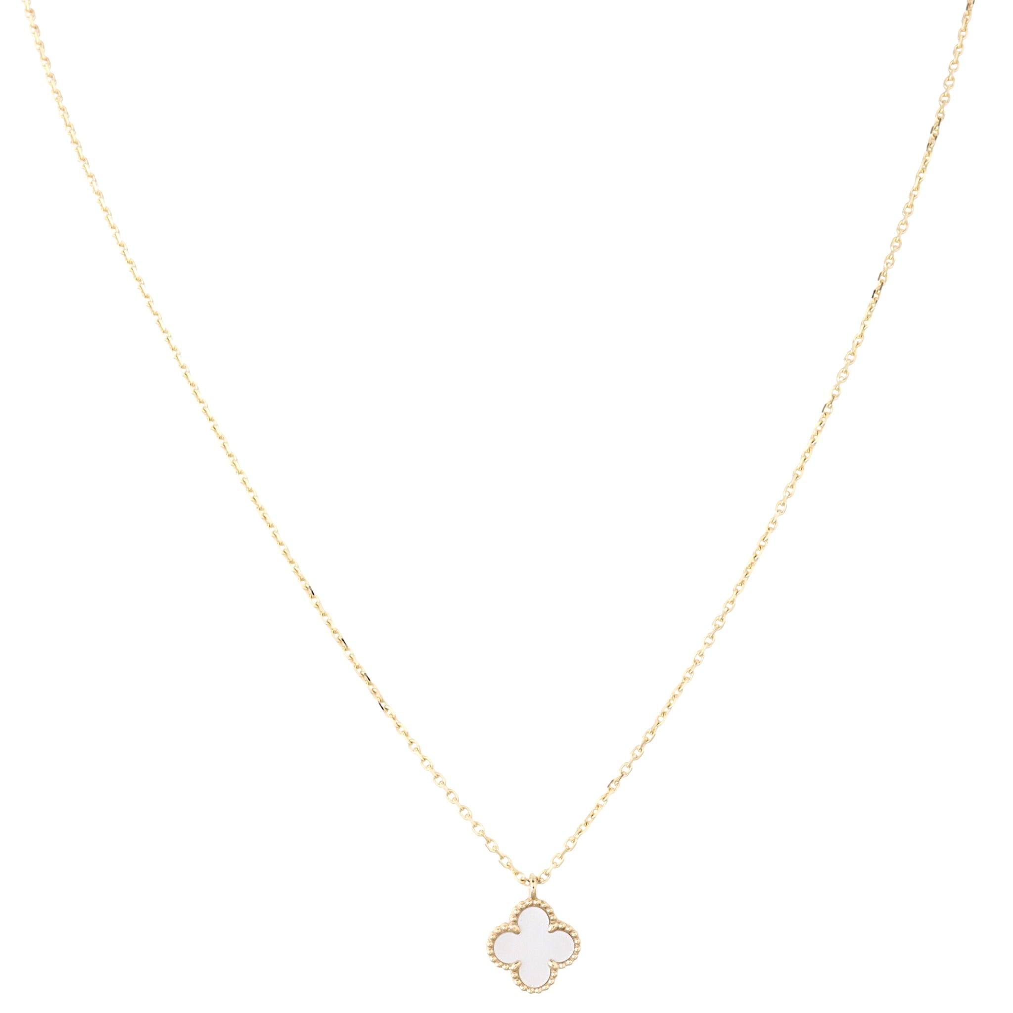 Van Cleef & Arpels Sweet Alhambra Mother of Pearl 18k Yellow Gold Necklace