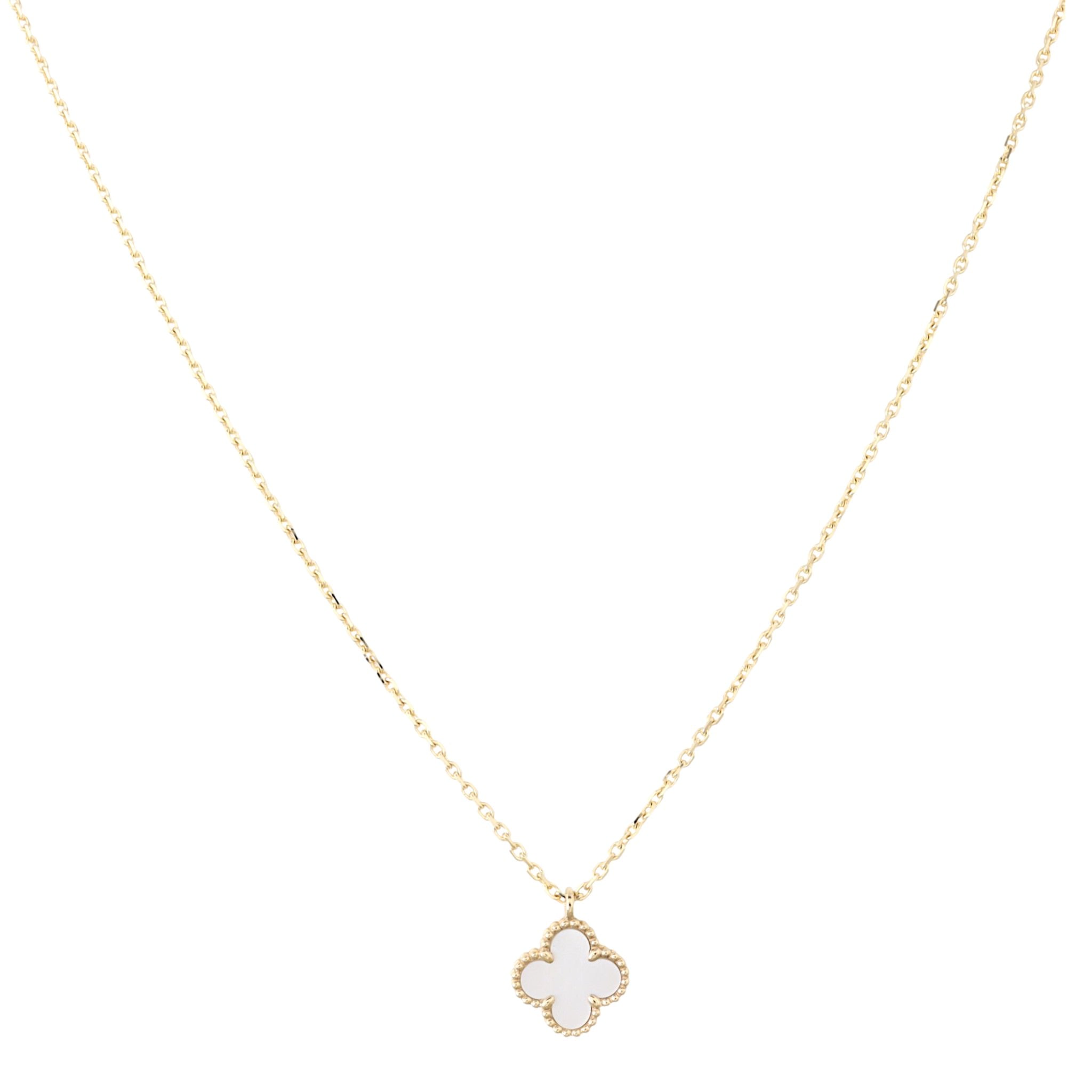Van Cleef & Arpels Sweet Alhambra Mother of Pearl 18k Yellow Gold Necklace