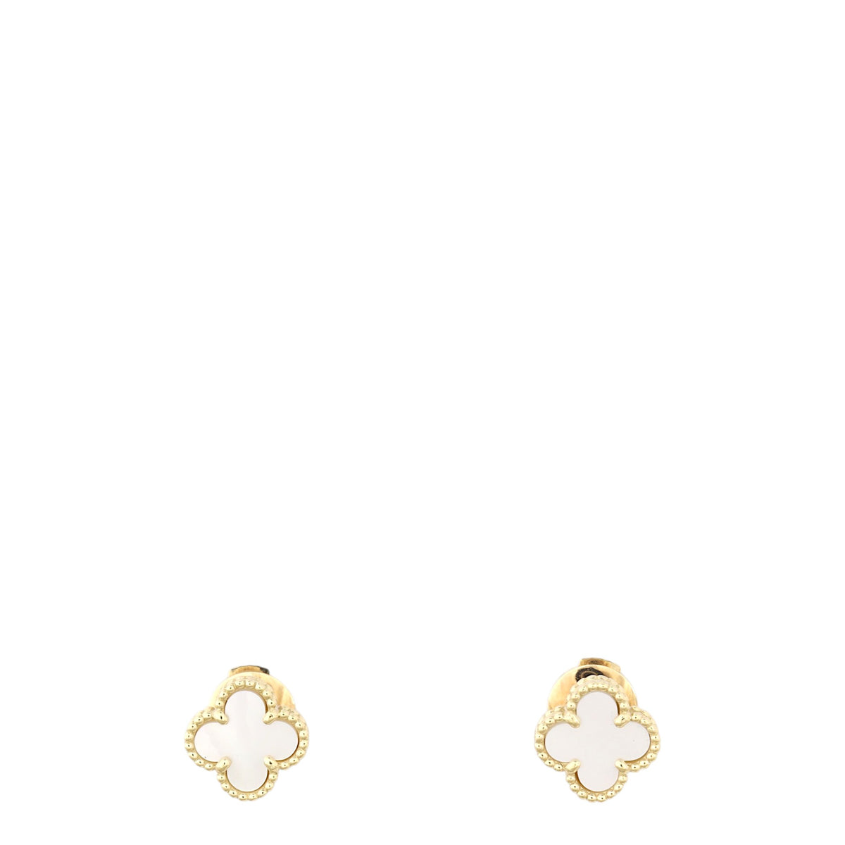 Van Cleef & Arpels Sweet Alhambra Mother of Pearl 18k Yellow Gold Earrings