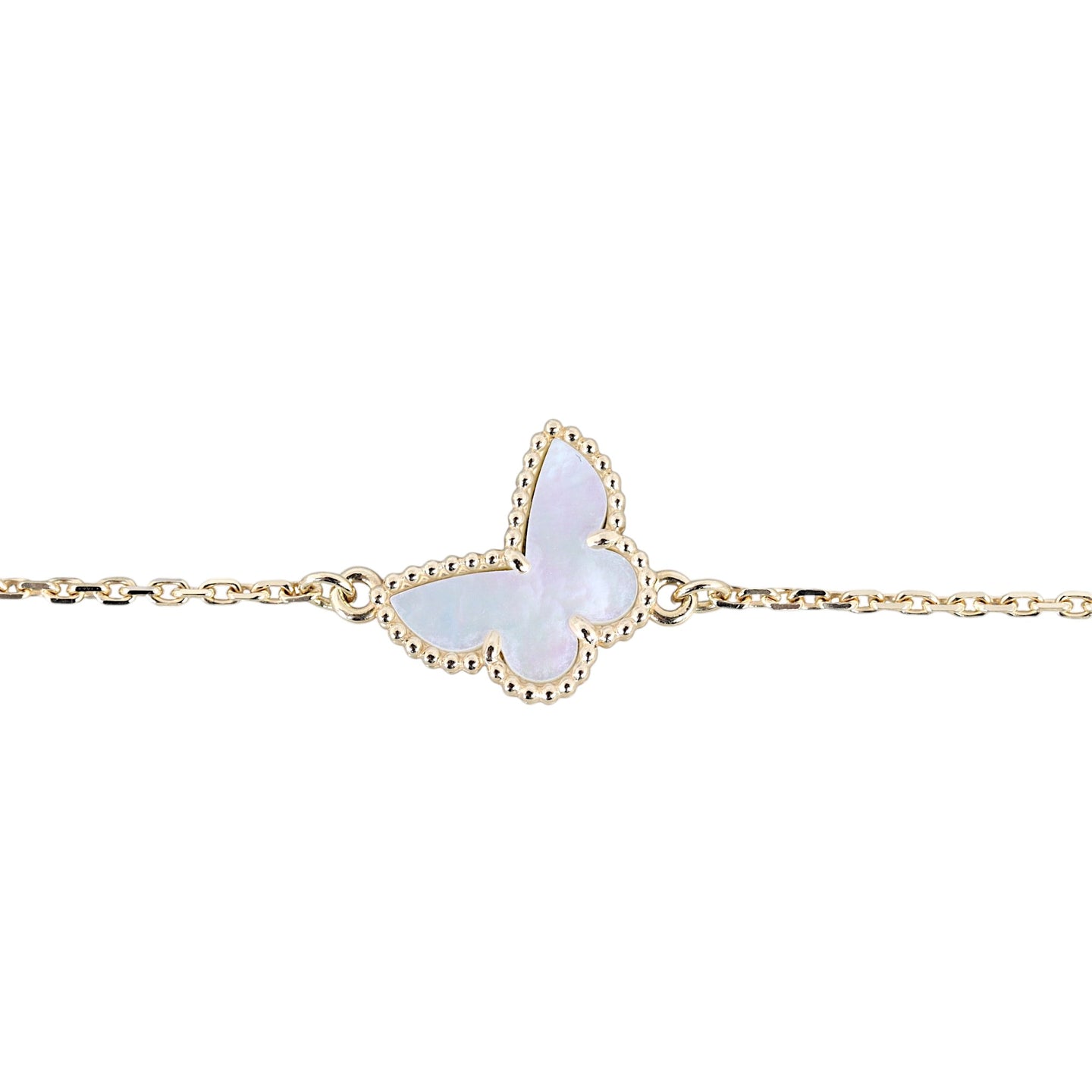 Van Cleef & Arpels Sweet Butterflies Mother of Pearl 18k Yellow Gold Bracelet