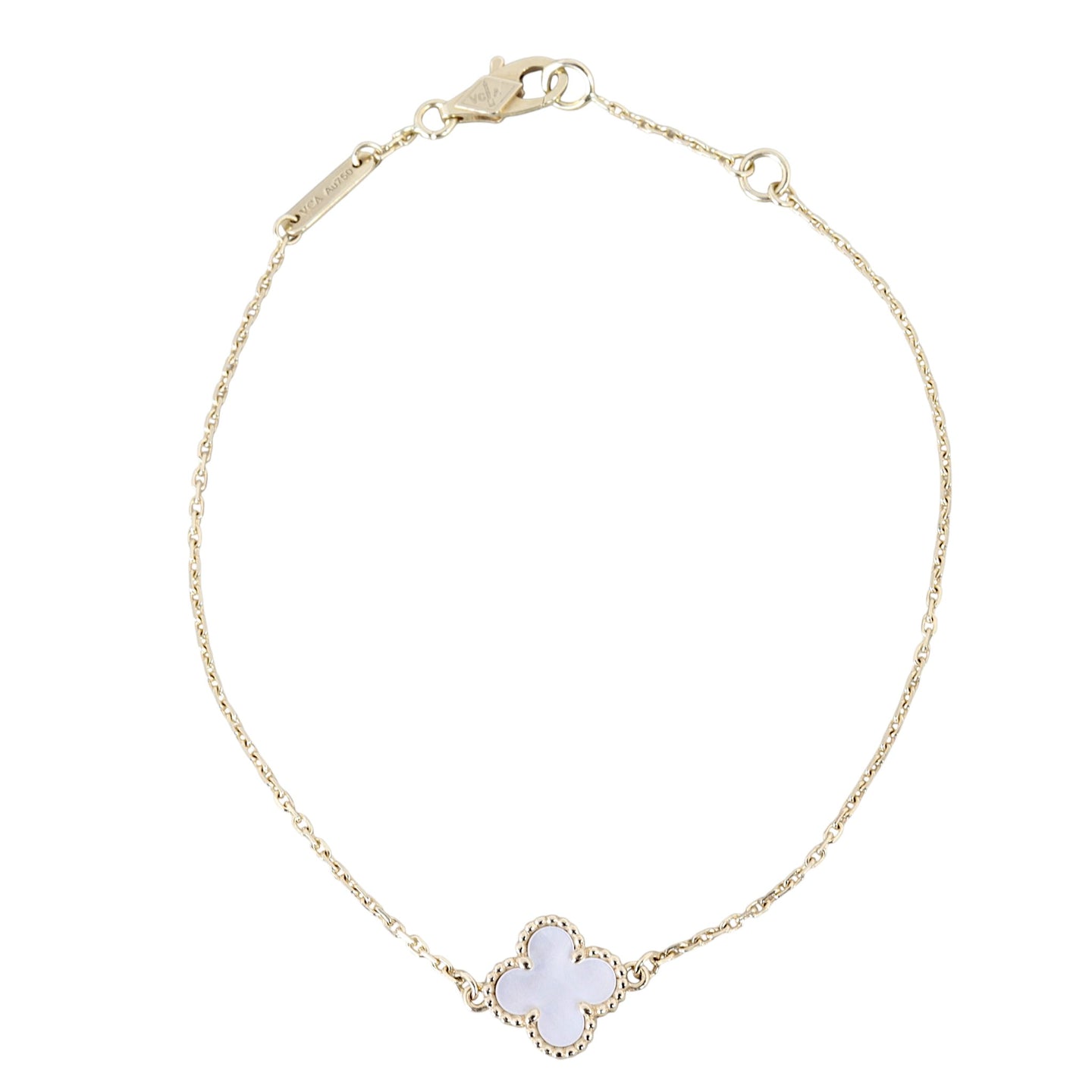 Van Cleef & Arpels Sweet Alhambra Mother of Pearl 18k Yellow Gold Bracelet