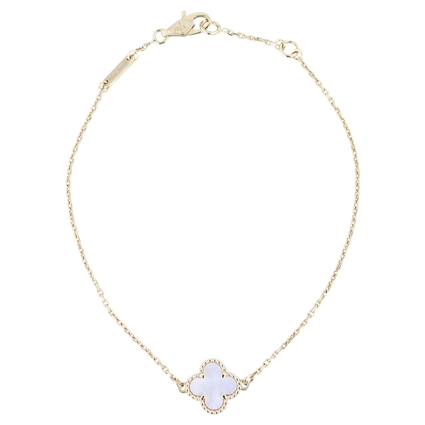 Van Cleef & Arpels Sweet Alhambra Mother of Pearl 18k Yellow Gold Bracelet