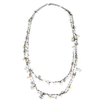 Chanel Pearl CC Charm Multi Strand Necklace