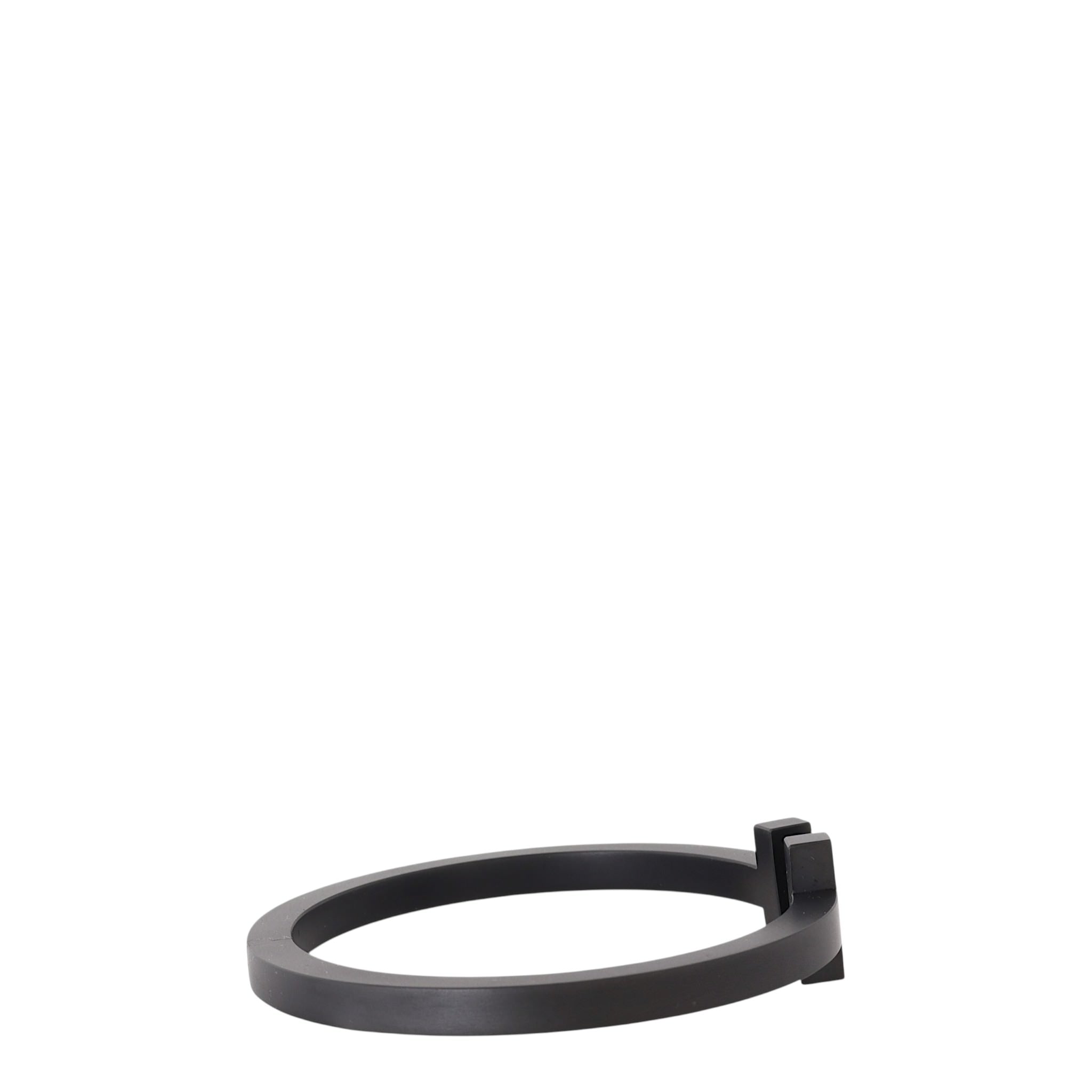 Tiffany & Co T Square Black Stainless Steel Bracelet