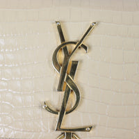 Saint Laurent Kate Tassel Chain Bag Small Croc-Embossed