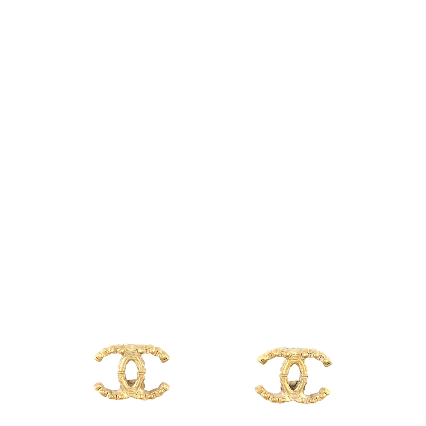 Chanel Textured CC Stud Earrings