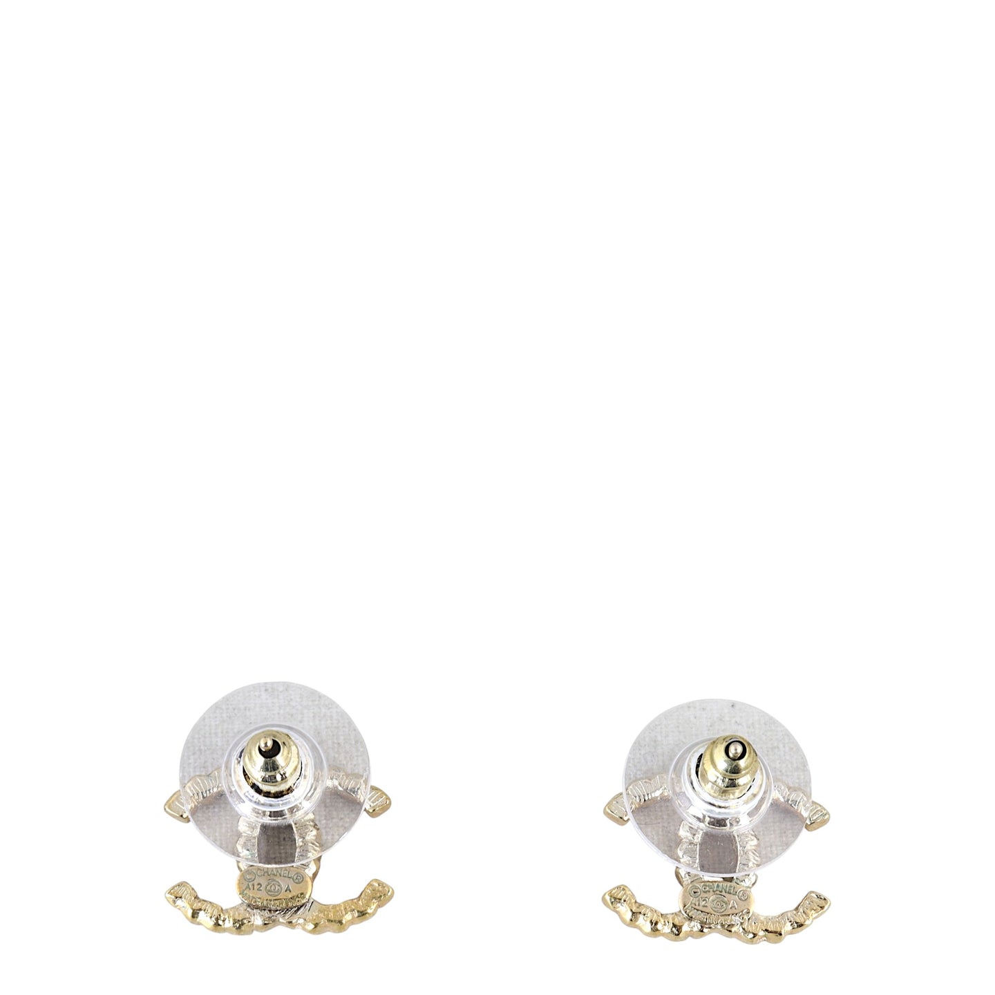 Chanel Textured CC Stud Earrings