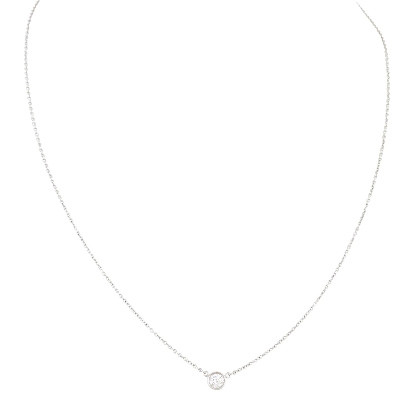 Tiffany & Co Diamonds by the Yard Single Diamond Platinum Pendant