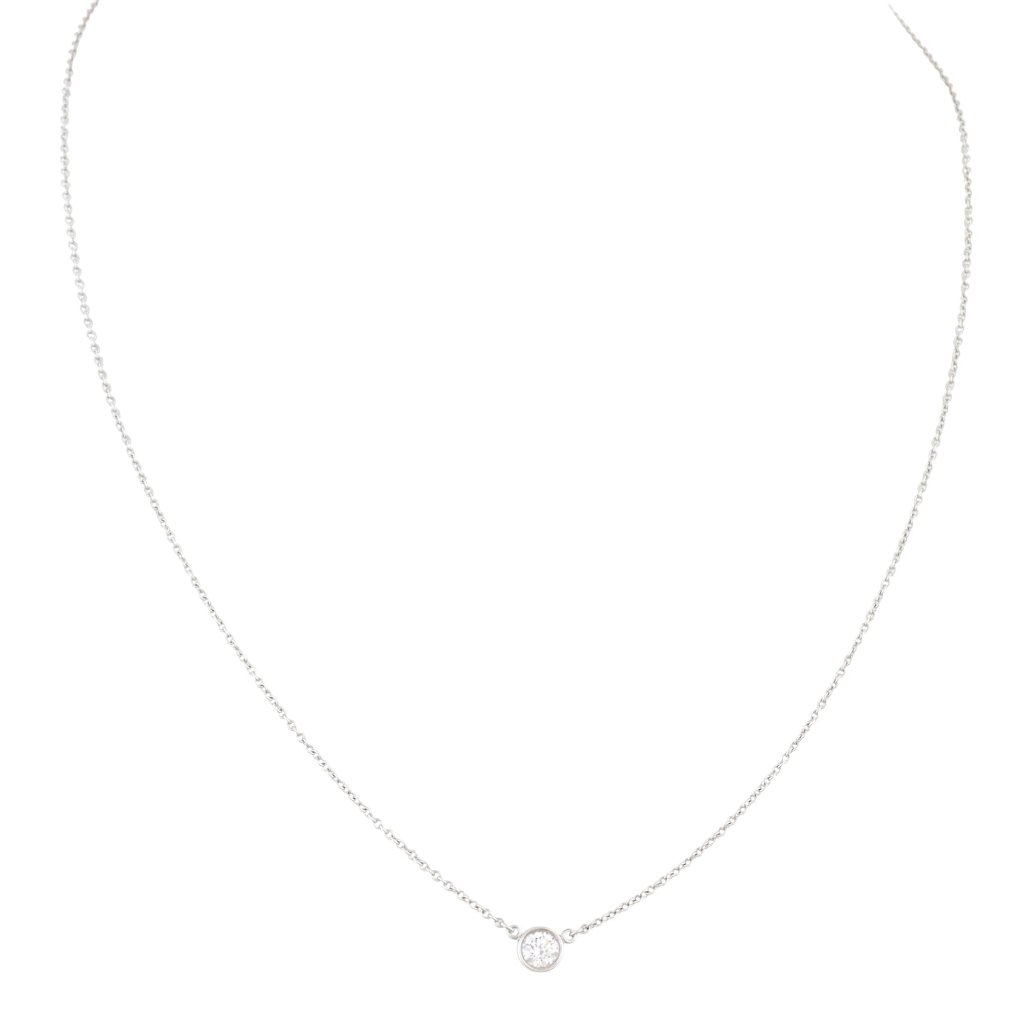 Tiffany & Co Diamonds by the Yard Single Diamond Platinum Pendant