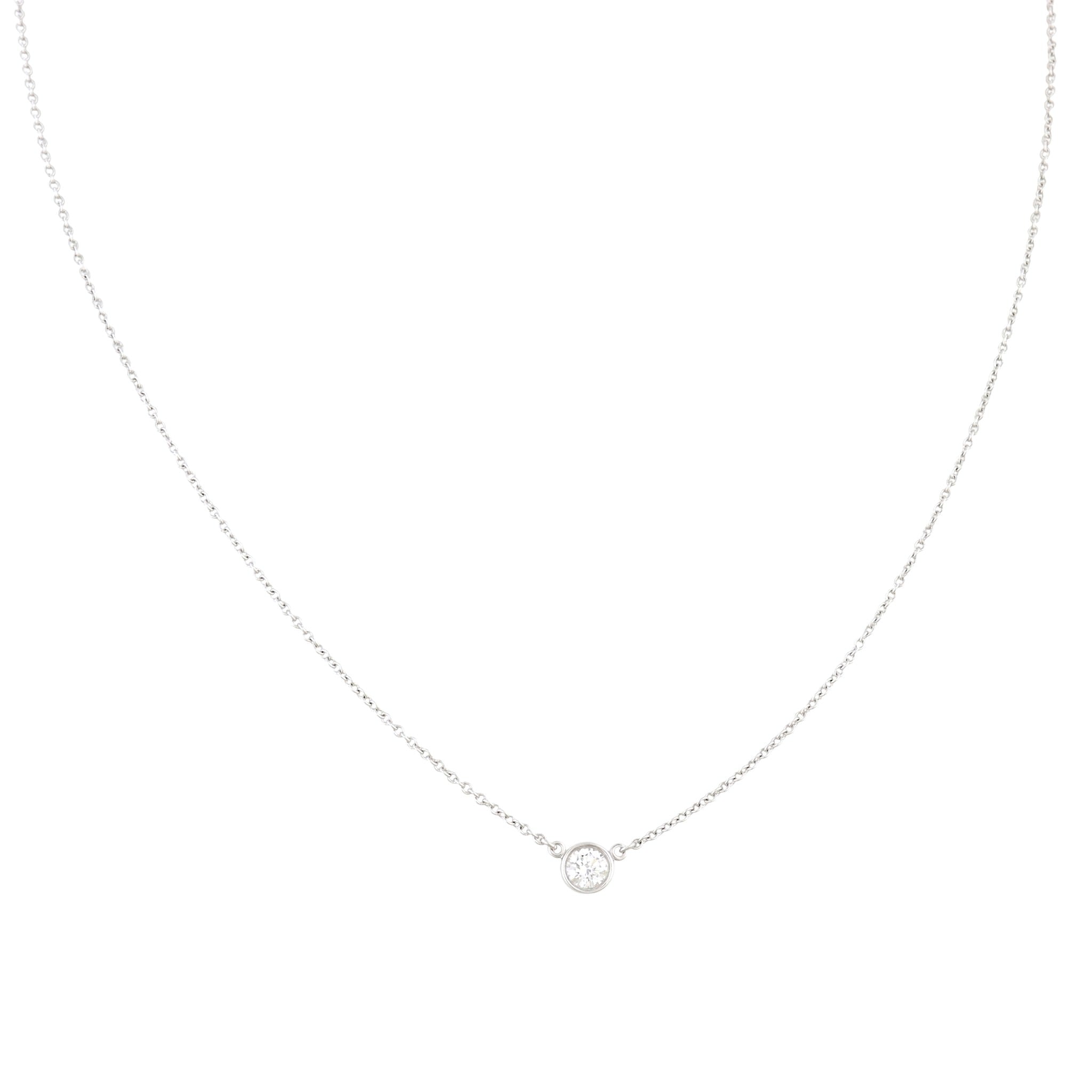 Tiffany & Co Diamonds by the Yard Single Diamond Platinum Pendant