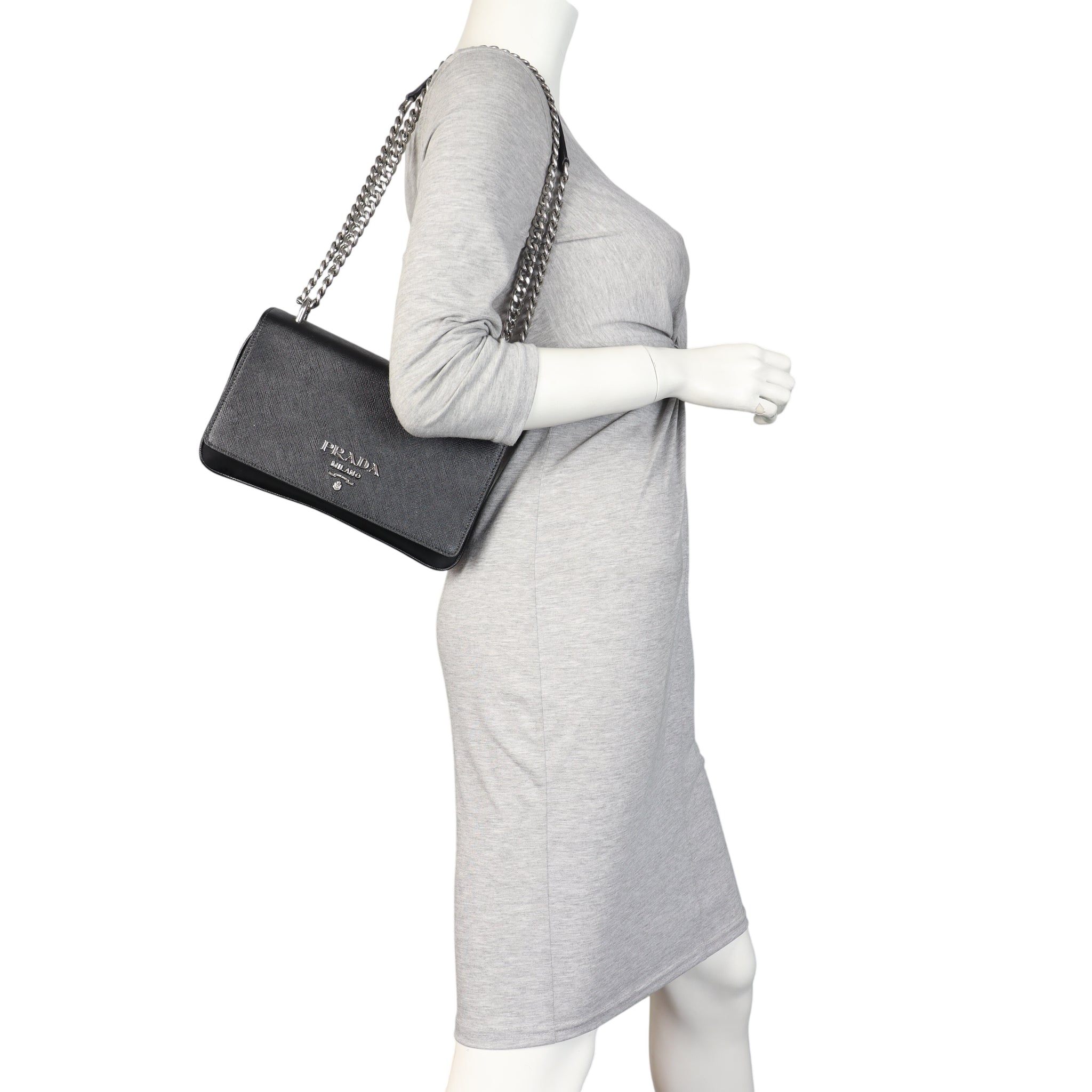 Prada Saffiano Flap Chain Bag