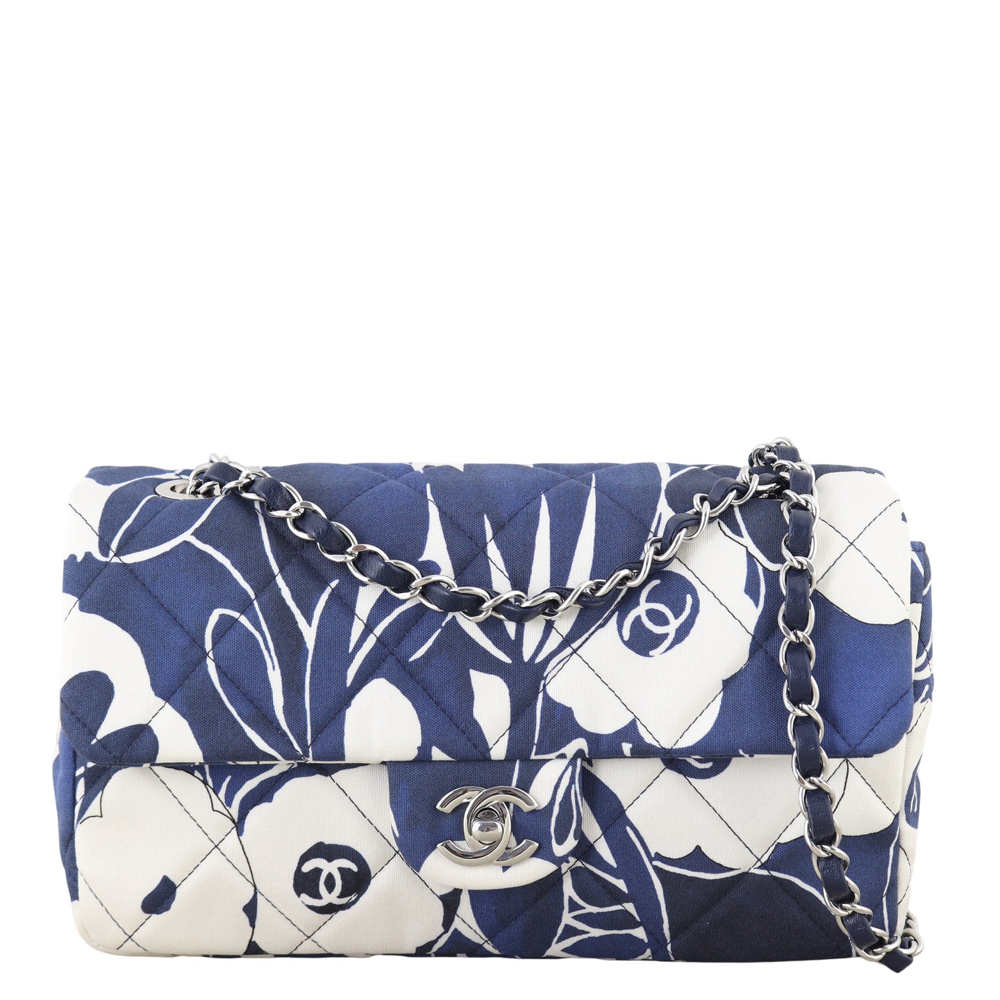 Chanel Single Flap Medium Floral Silk