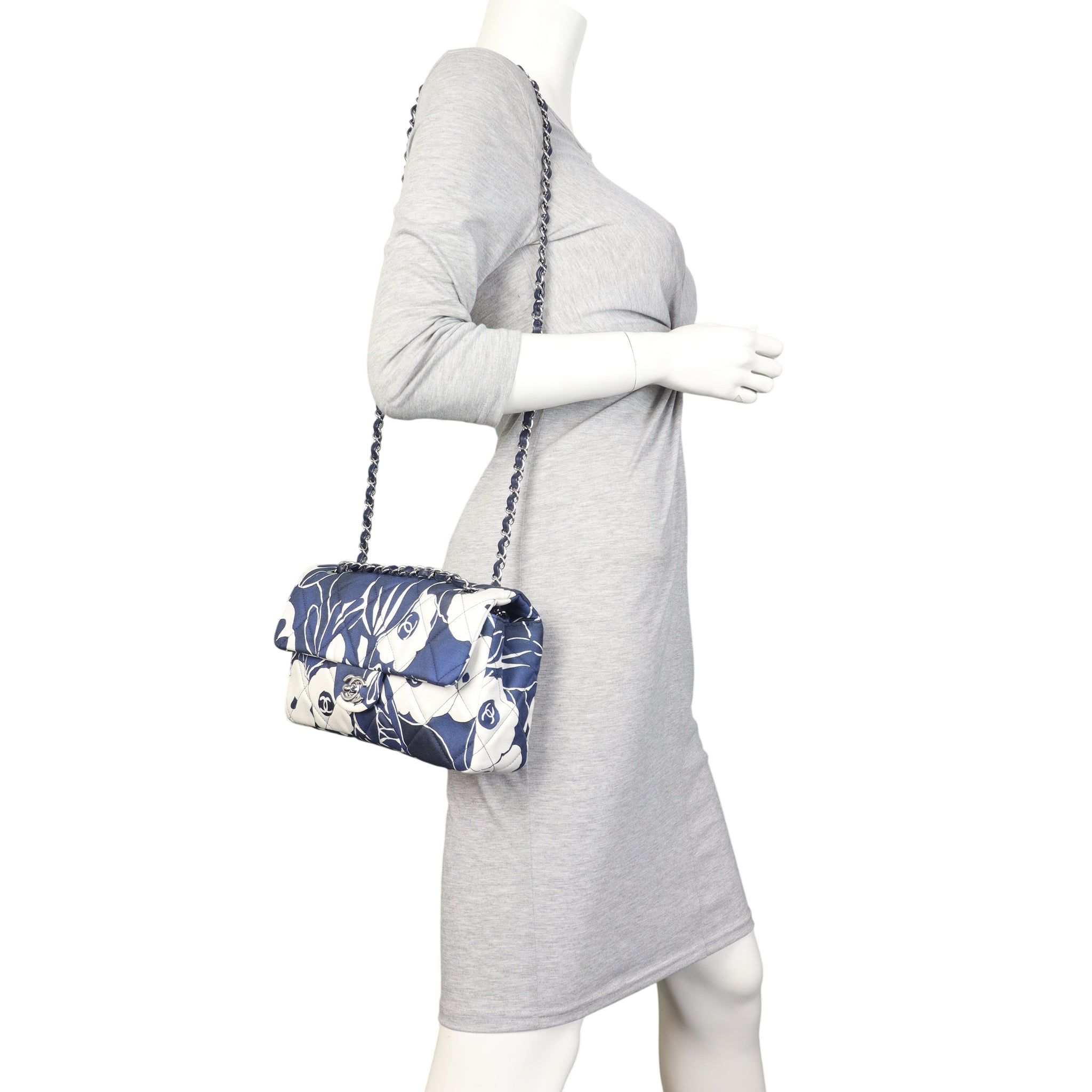 Chanel Single Flap Medium Floral Silk