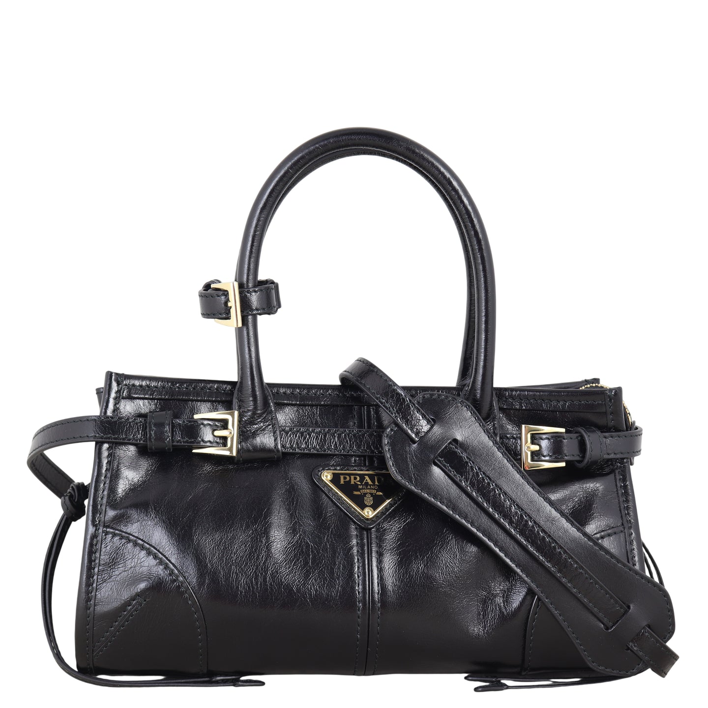 Prada Vitello Shine Bonnie Shoulder Bag Mini