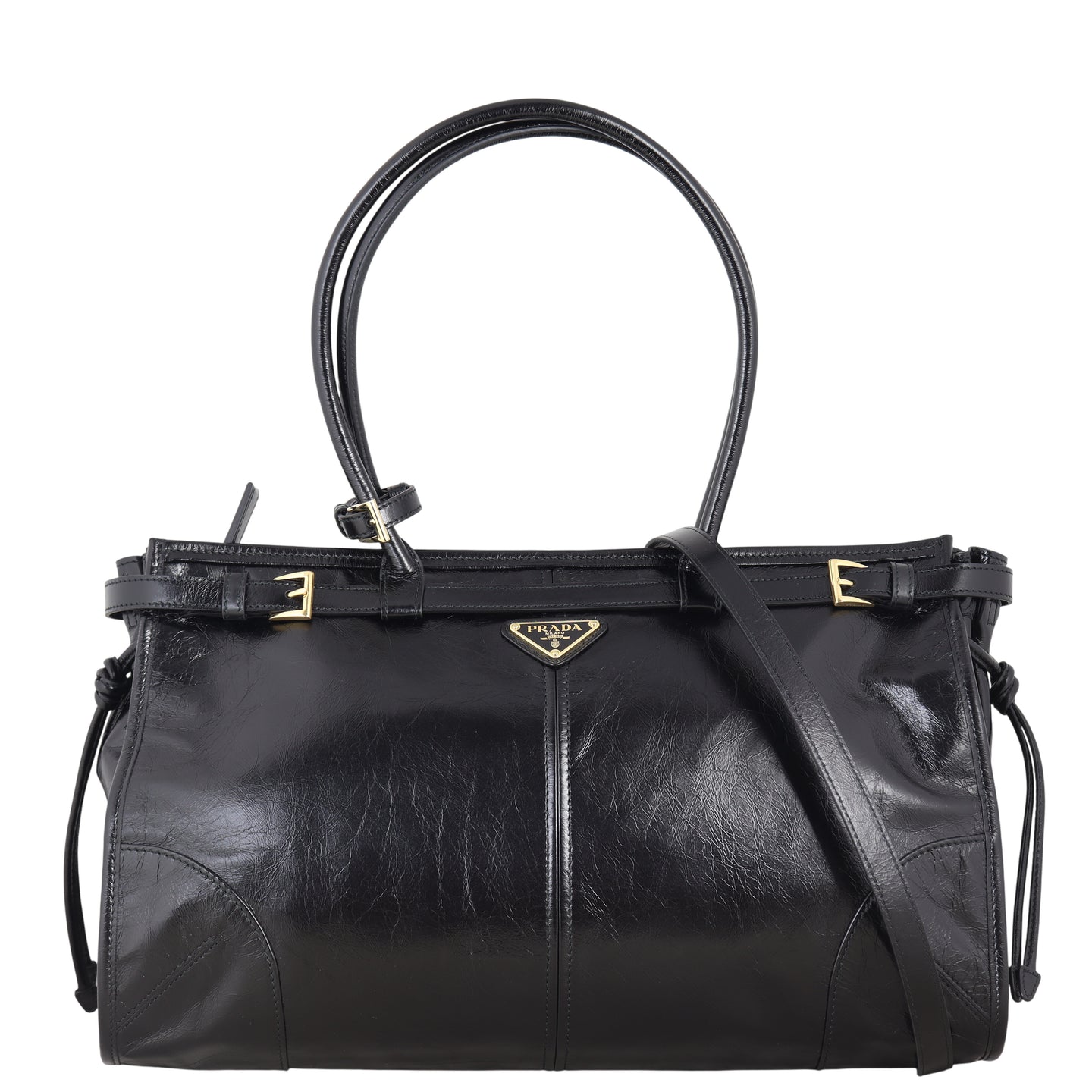 Prada Vitello Shine Bonnie Shoulder Bag Large
