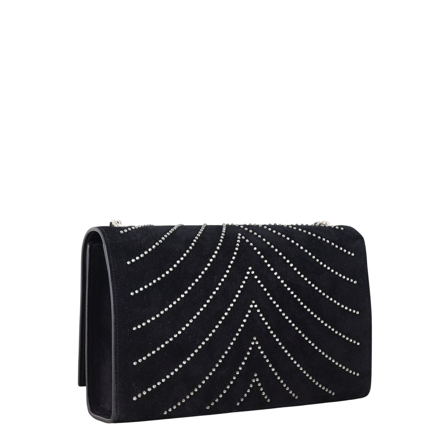 Saint Laurent Kate Crystal-Embellished Suede Chain Bag