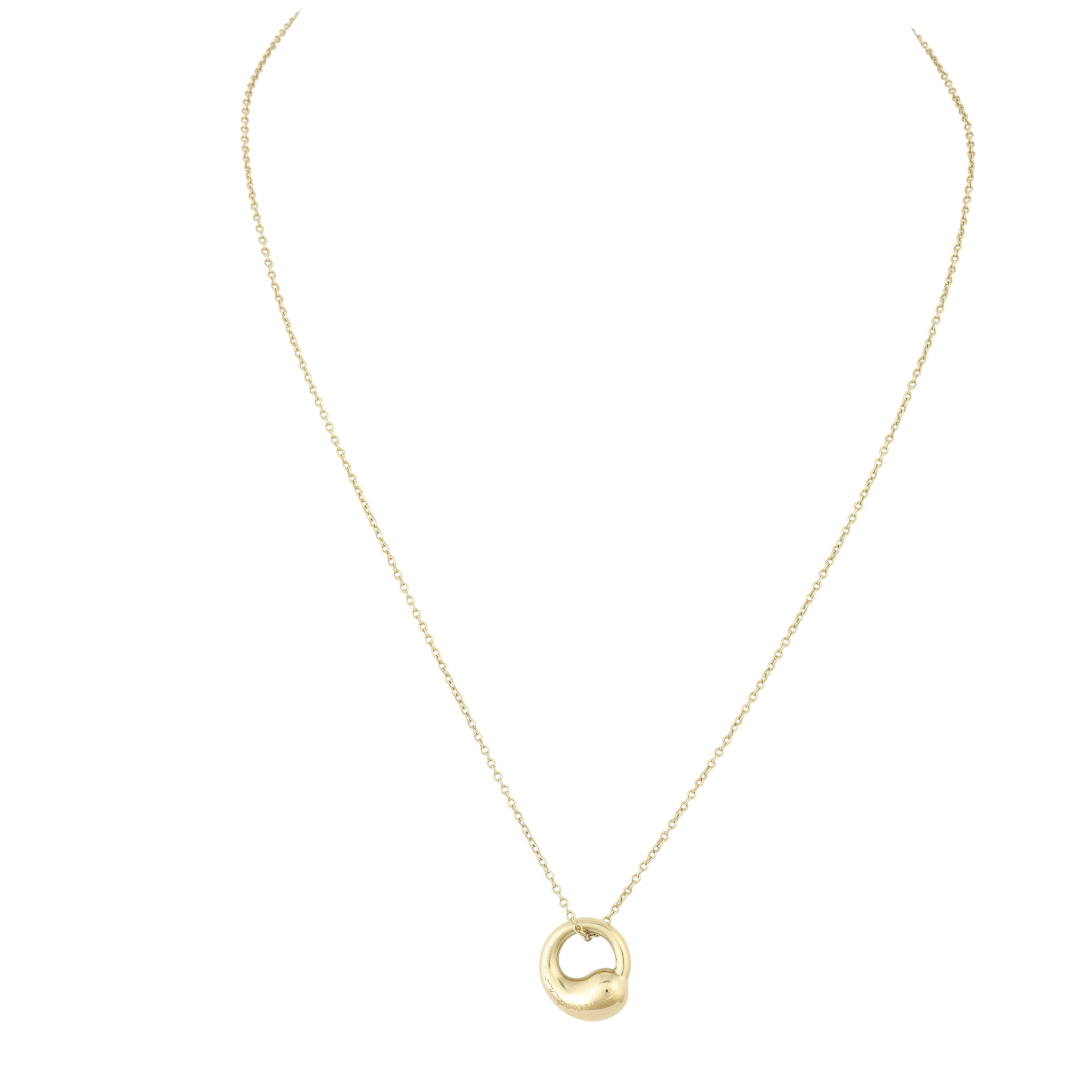 Tiffany & Co Elsa Peretti Eternal Circle 18k Yellow Gold Pendant Necklace