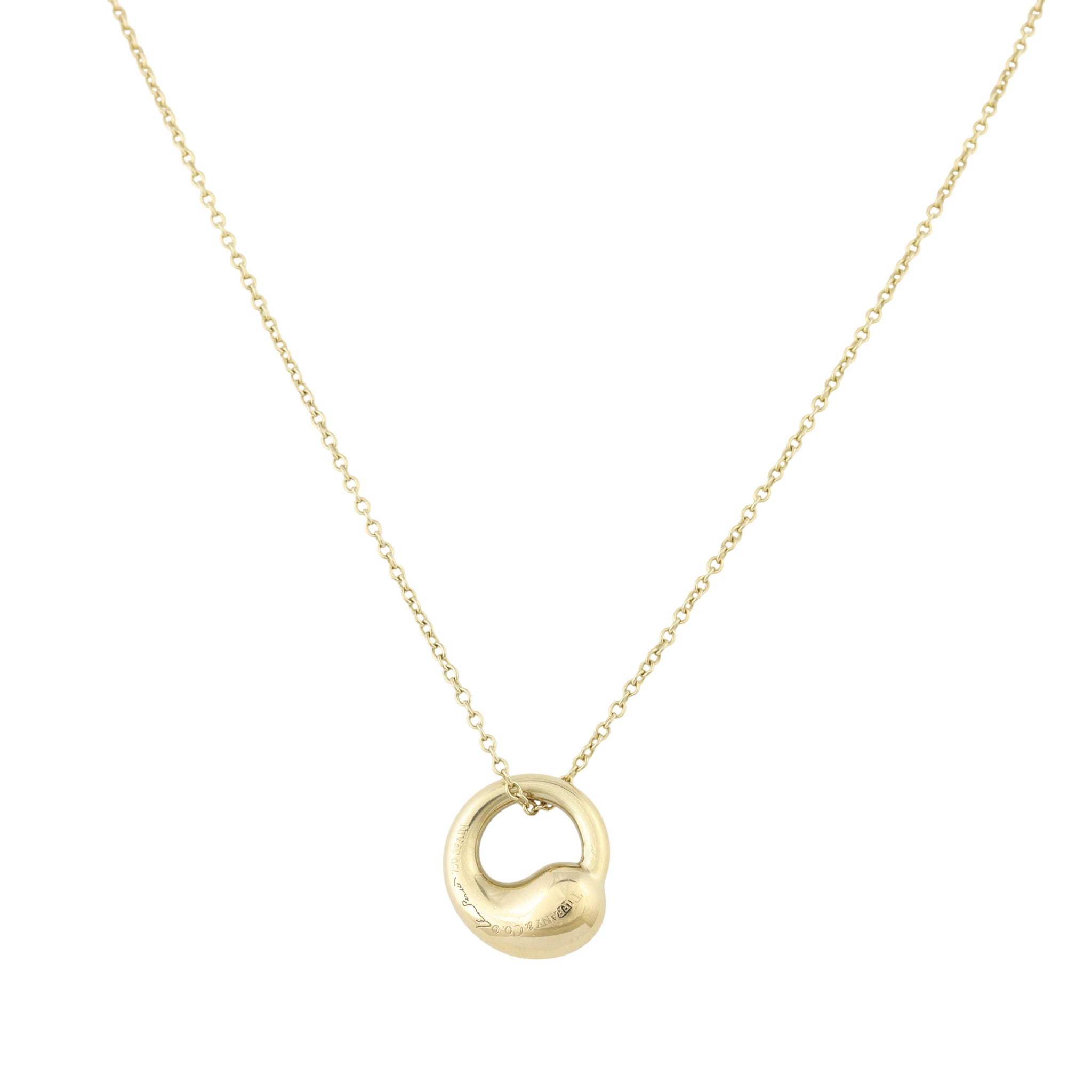 Tiffany & Co Elsa Peretti Eternal Circle 18k Yellow Gold Pendant Necklace