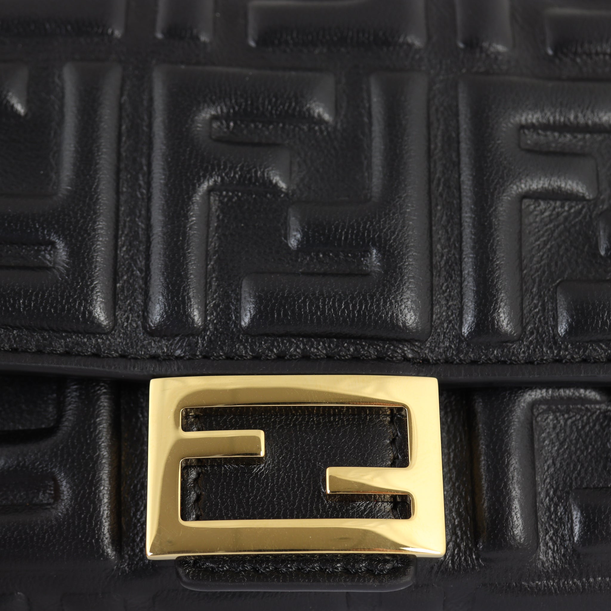 Fendi Baguette FF Embossed Wallet on Chain