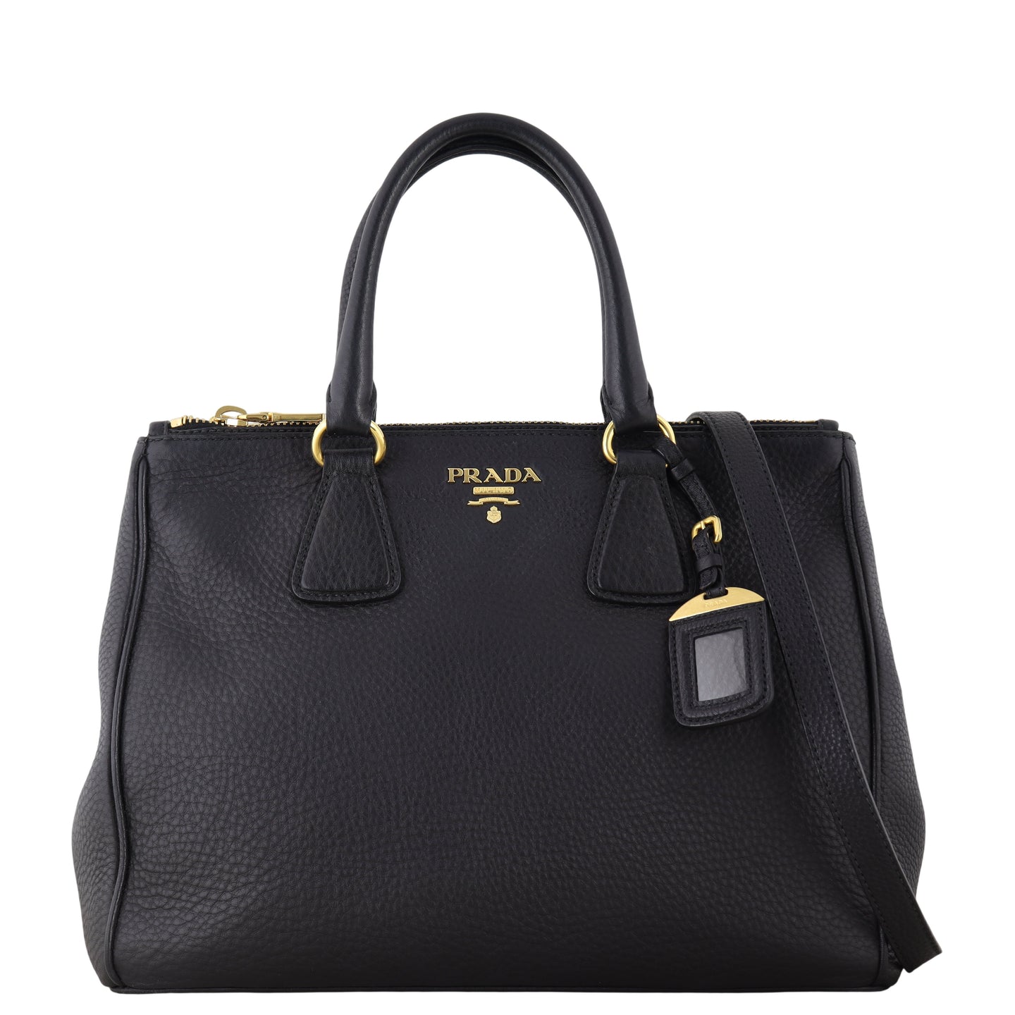 Prada Vitello Daino Double Zip Tote
