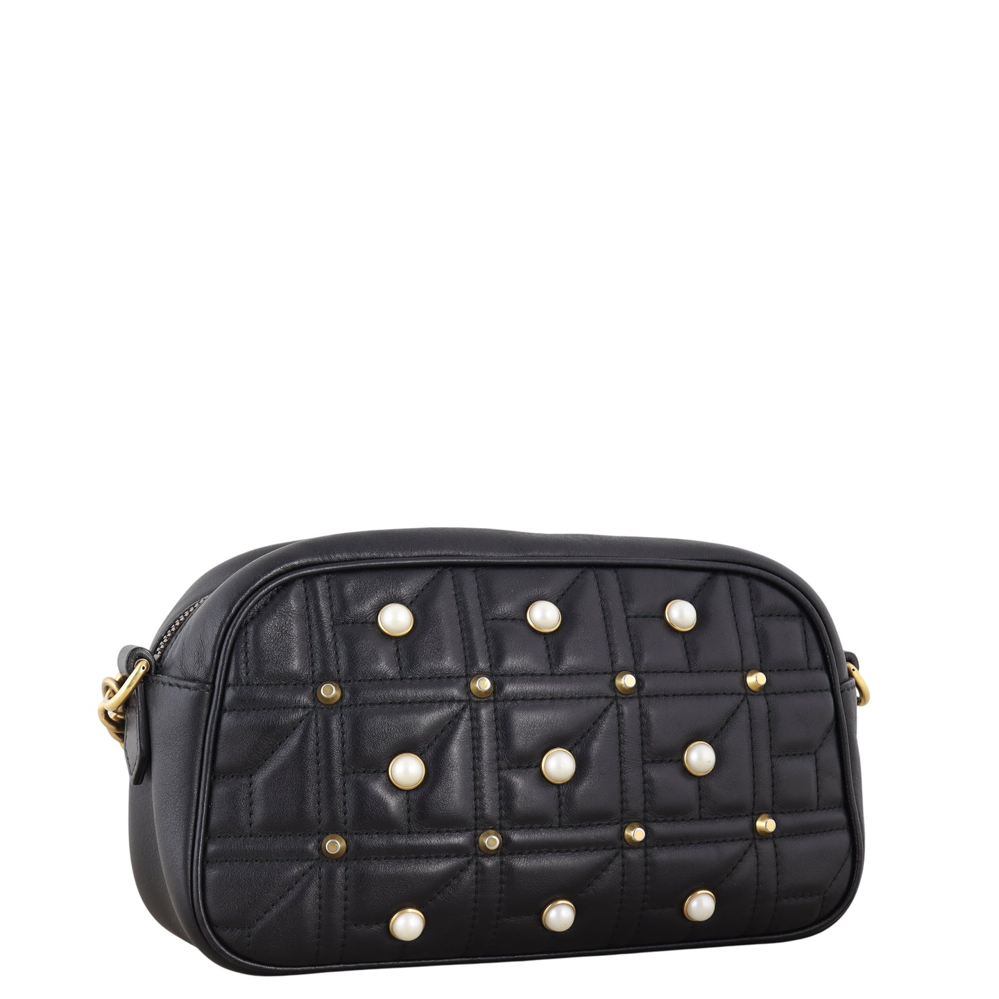 Gucci Marmont Matelasse Pearl Embellished Small Camera Bag