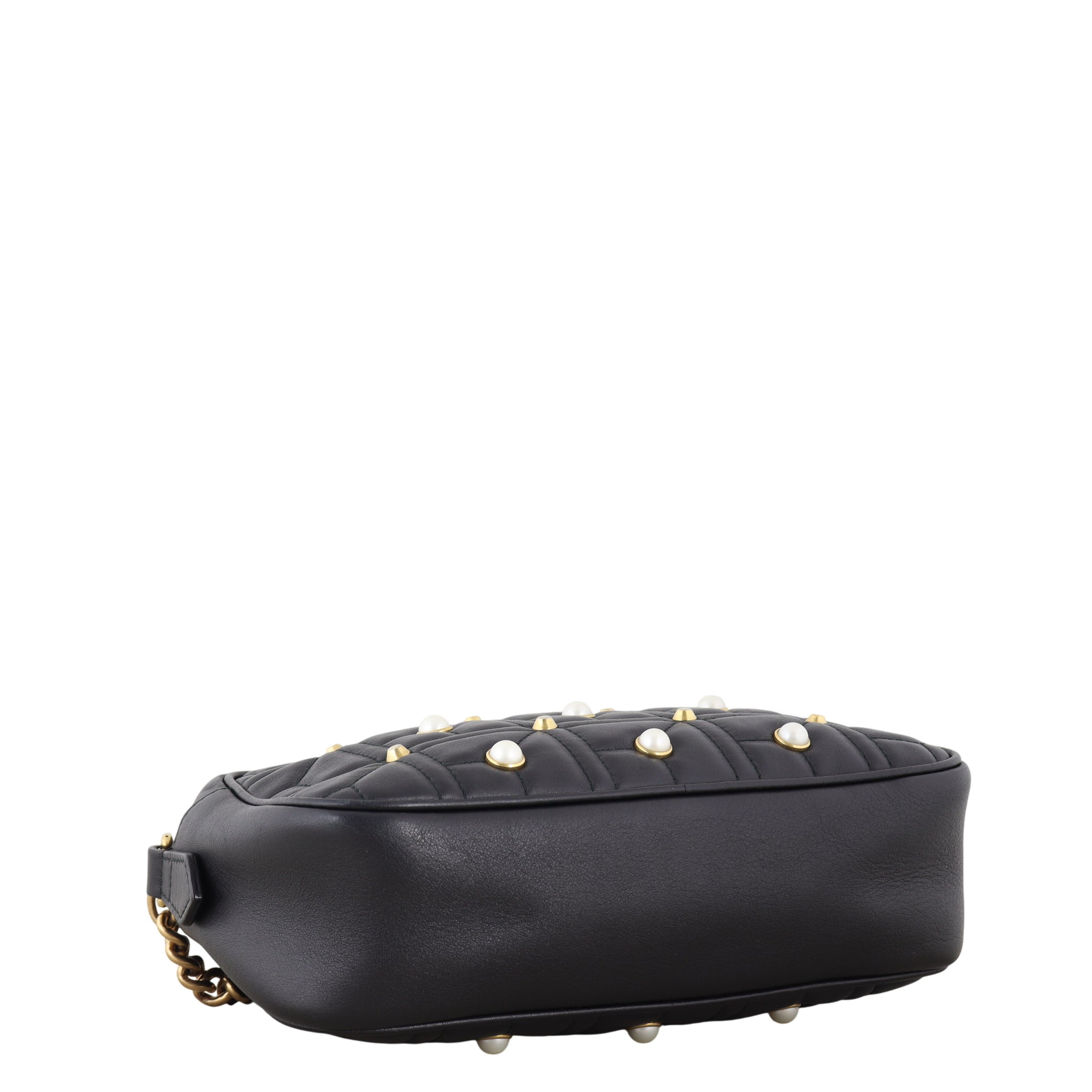 Gucci Marmont Matelasse Pearl Embellished Small Camera Bag