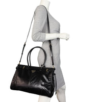 Prada Vitello Shine Bonnie Shoulder Bag Large
